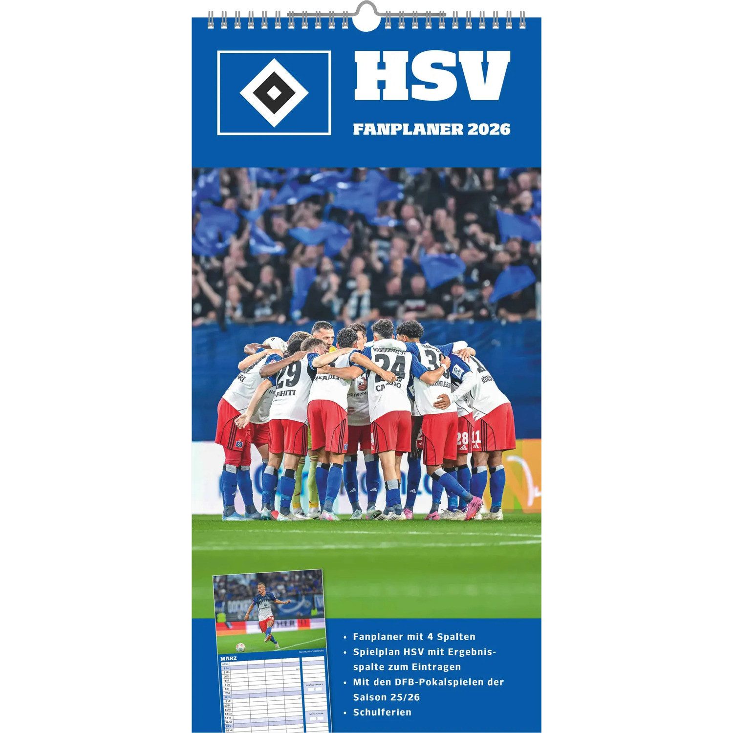 NEUMANN Настенный календарь Hamburger SV 2026 - Fanplaner - Fußball-Kalender - Fan-Kalender -...