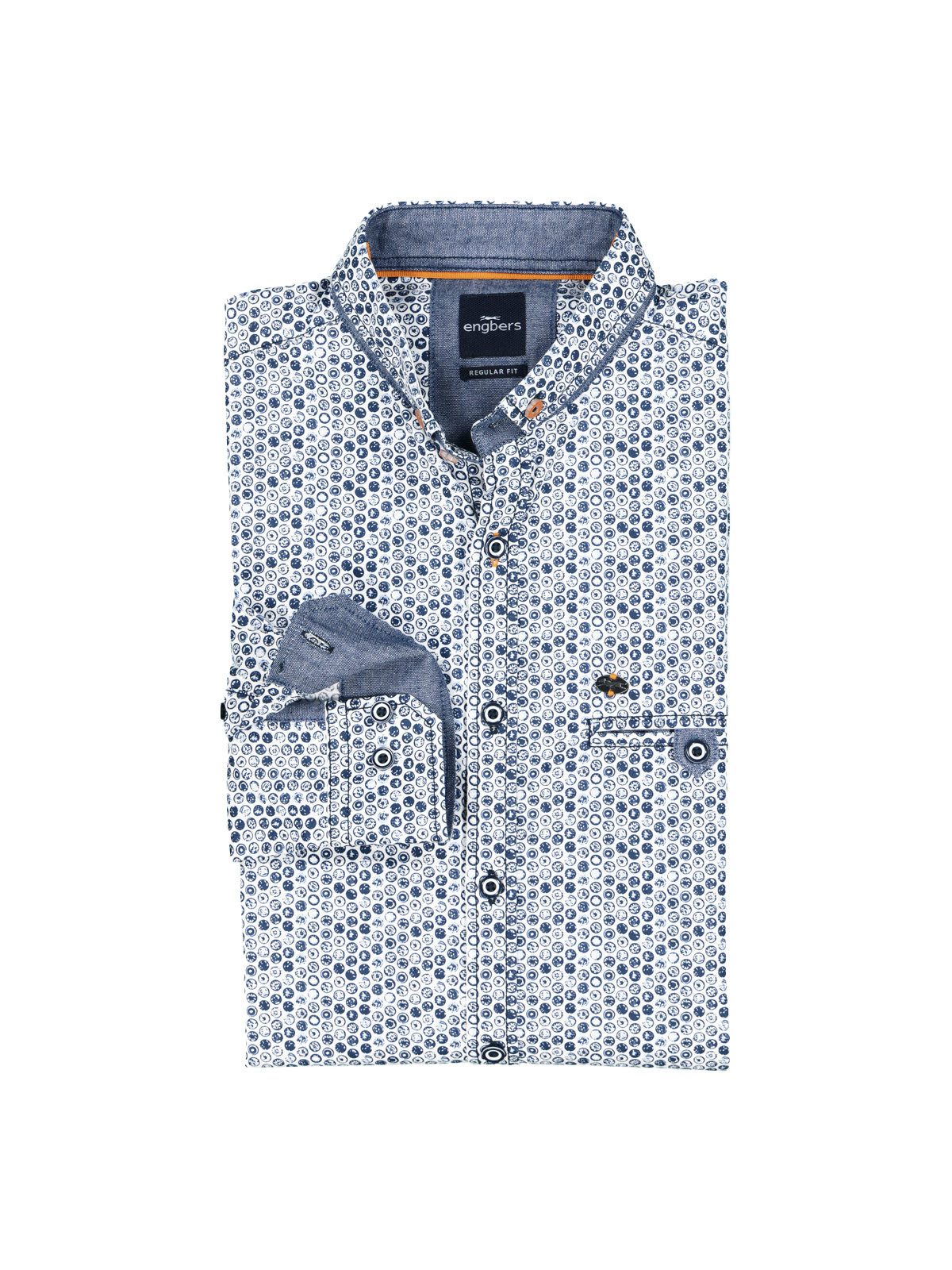 Engbers Langarmhemd engbers Herren Langarm-Hemd gemustert, Hellblau günstig online kaufen