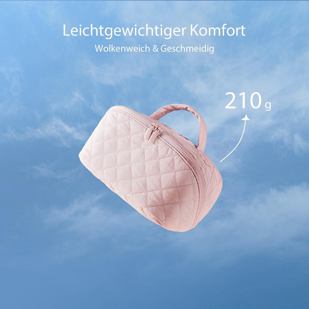Zaewry Kosmetiktasche Damen Kosmetiktasche, Umfangsreich Kapazität Reise Make-up Tasche, Schlichter Optik Tragbarer Make-up Tasche,Weit geöffnete Tasche – Bild 5 von 5