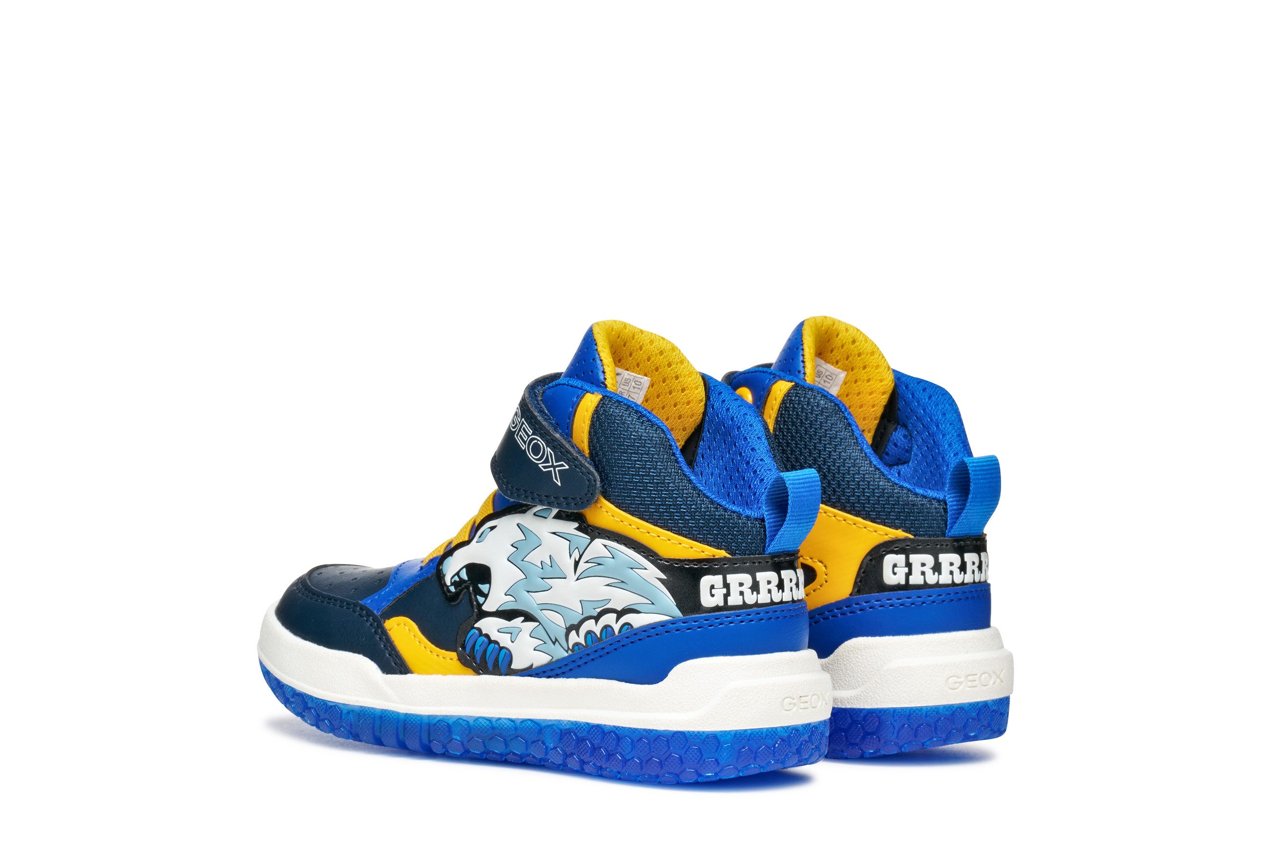 Geox J BUZZERLIGHT BOY Blinkschuh Sneaker Schnürboots mit cooler Blinkfunktion, Größenschablone zum Download