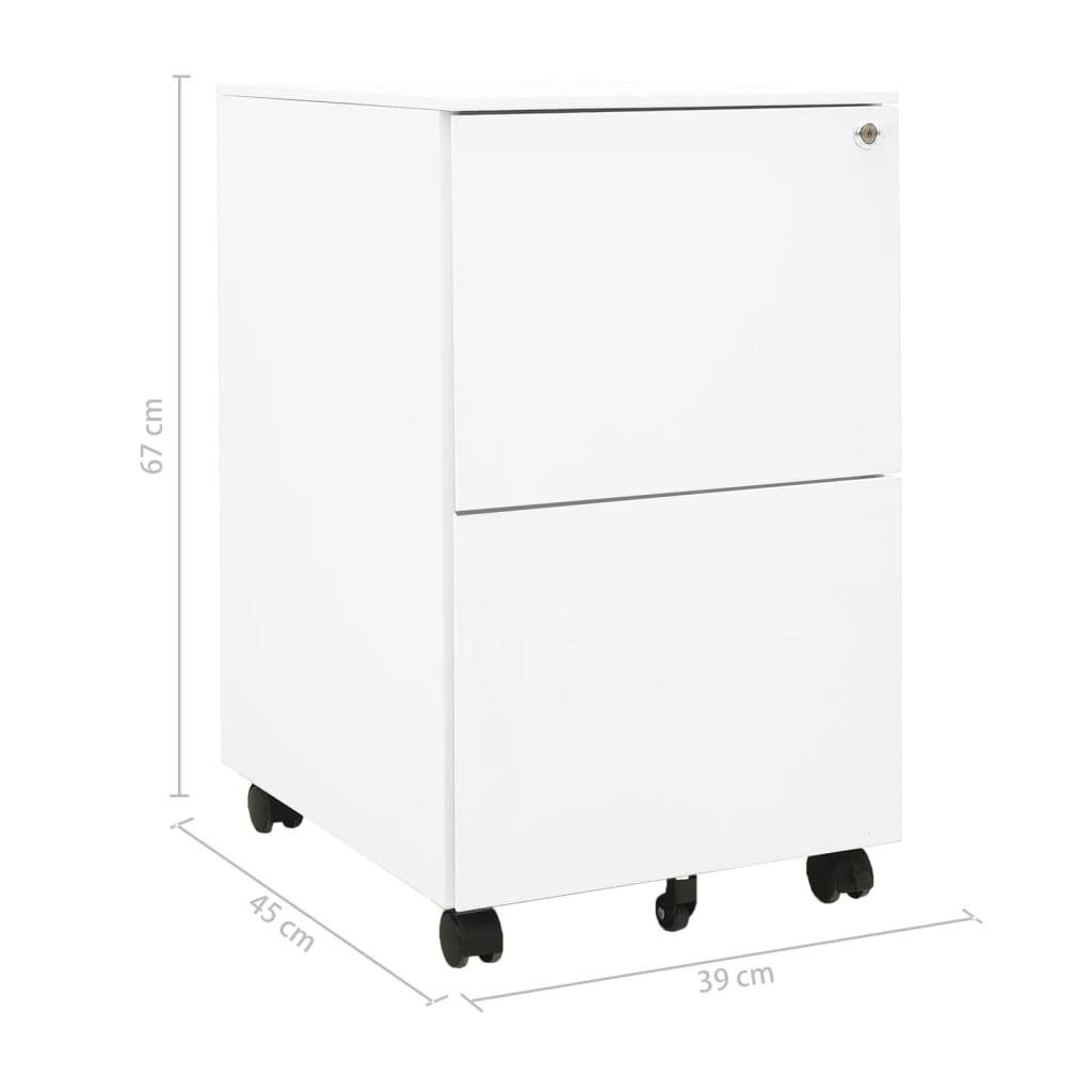 Weiß cm Stahl Rollen Aktenschrank 39x45x67 (1-St) mit furnicato