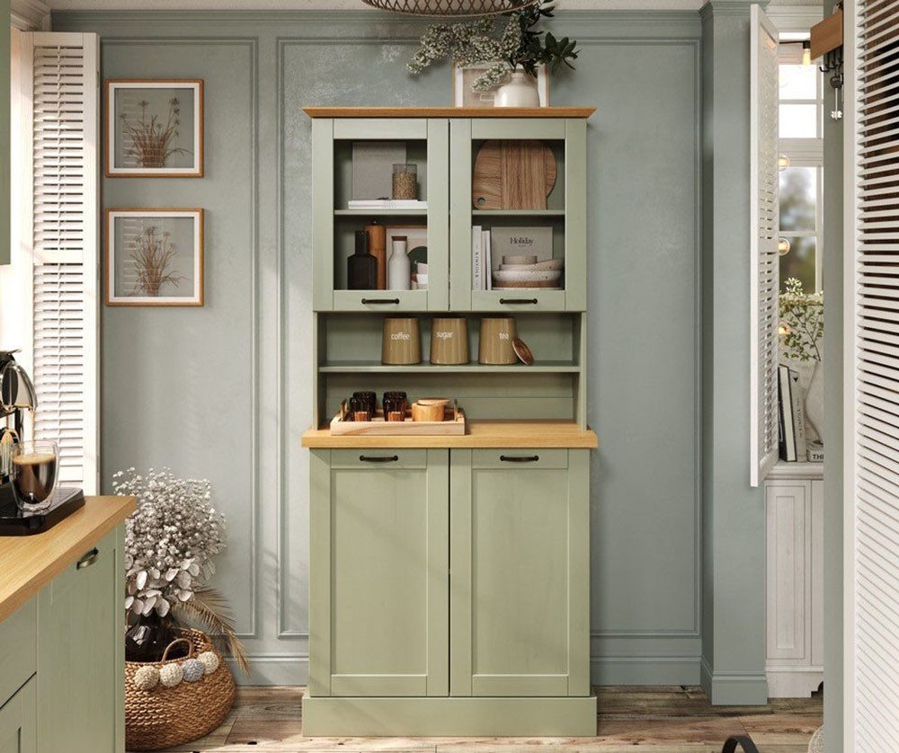 Home affaire Küchenbuffet Teramo Breite/Höhe 86/181 cm, mit Metallgriffen