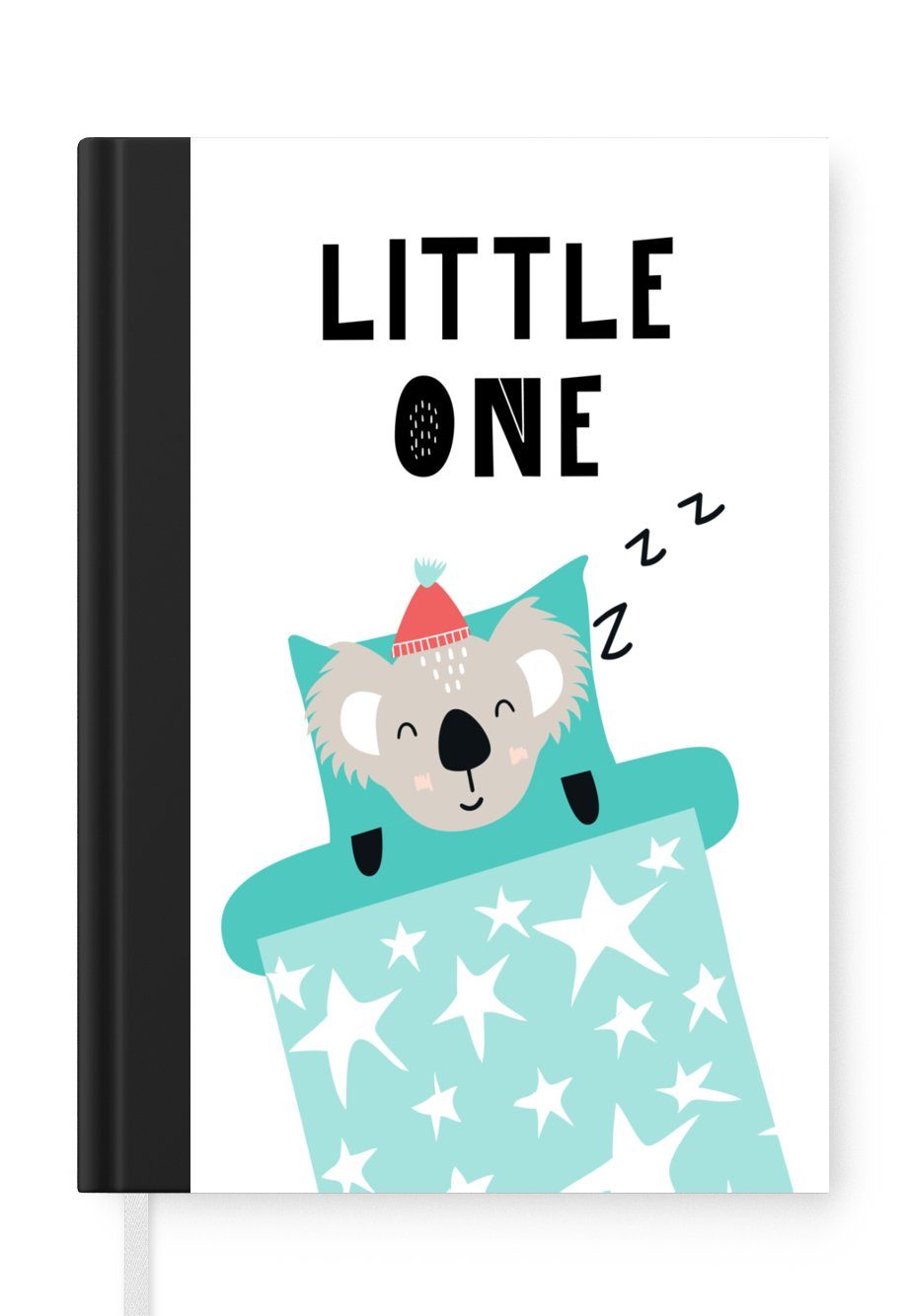 MuchoWow Notizbuch Kinderillustration mit dem Zitat 'Little one' und einem Koala, Journal, Merkzettel, Tagebuch, Notizheft, A5, 98 Seiten, Haushaltsbuch