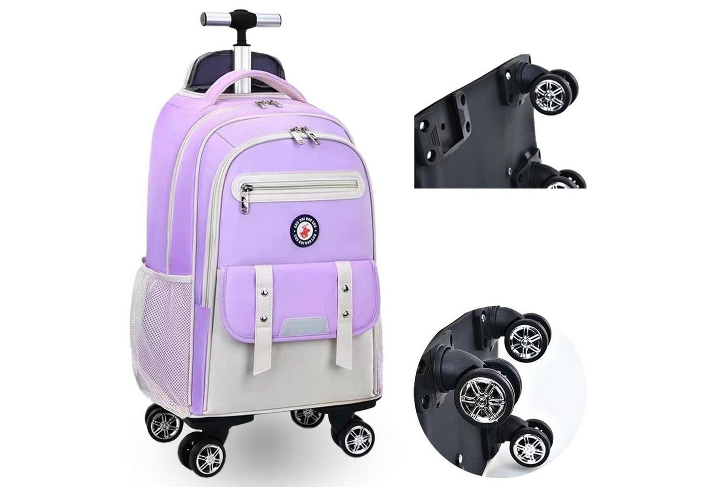 LuxusKollektion Schulranzen Kinderkoffer Mädchen Lila Reise Rucksack mit Rollen