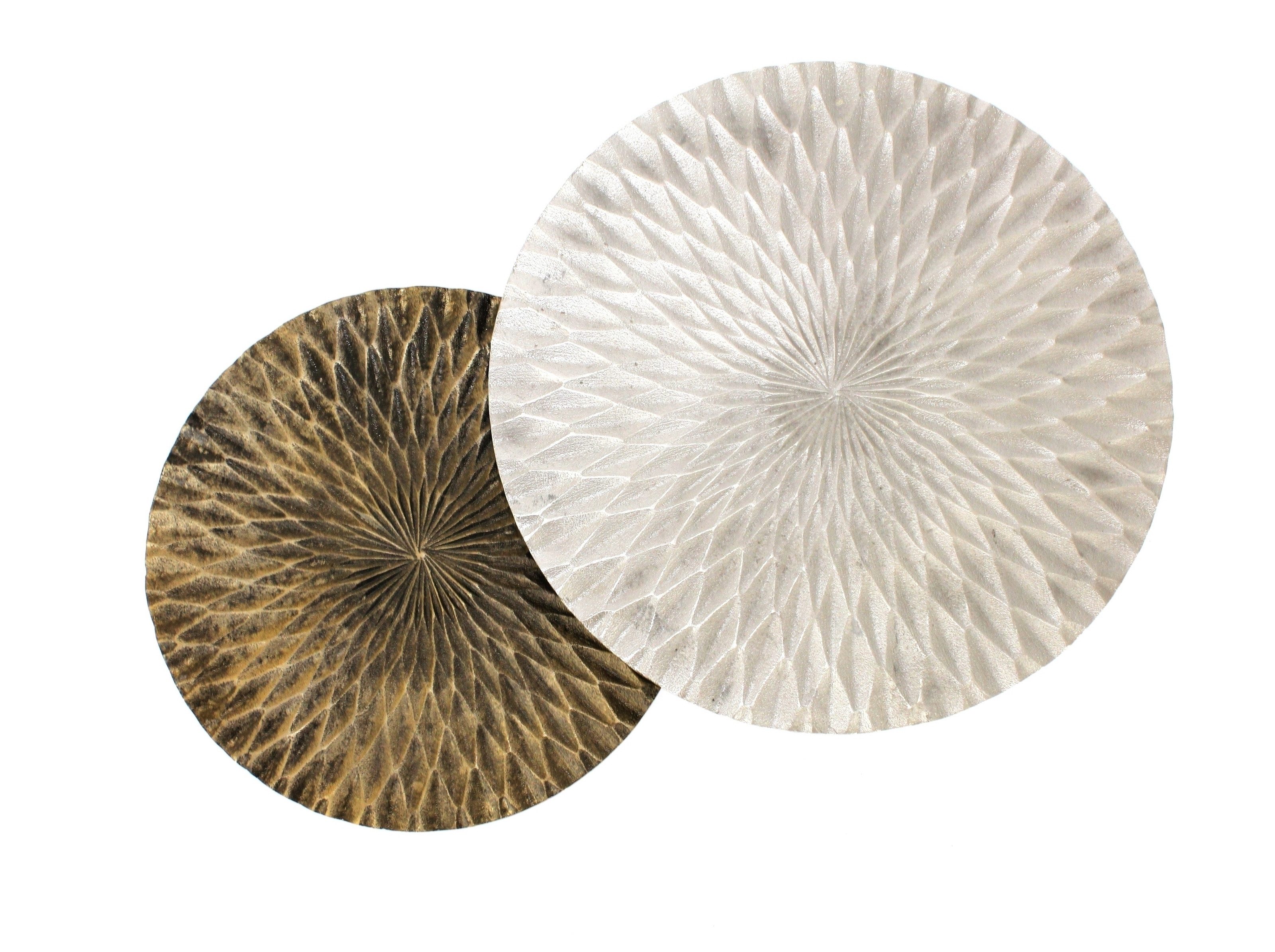 Concept GmbH Beistelltisch (2er Set) in Silber / Gold, Aluminiumguss - 54x45cm (HxD) (2er Set)