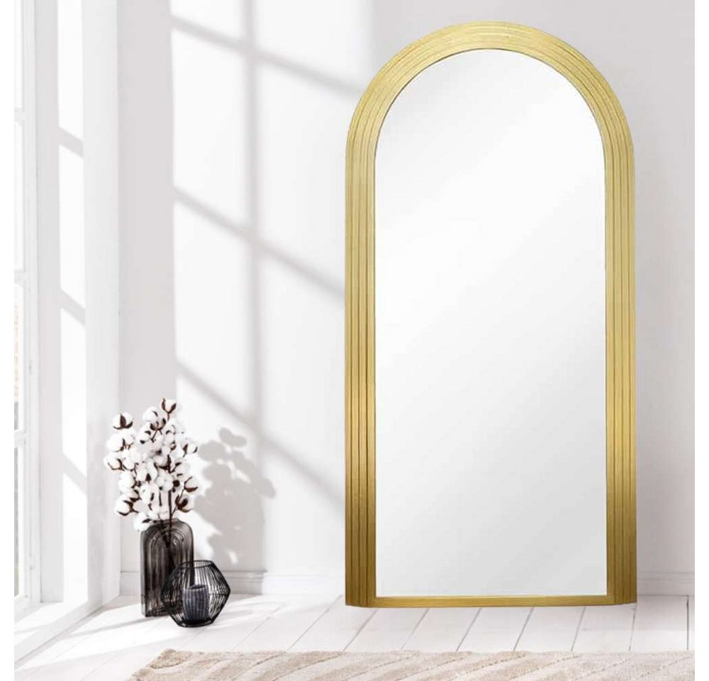 LebensWohnArt Wandspiegel Design Rundbogen Spiegel 160x80cm gold FORMOSA Wandspiegel