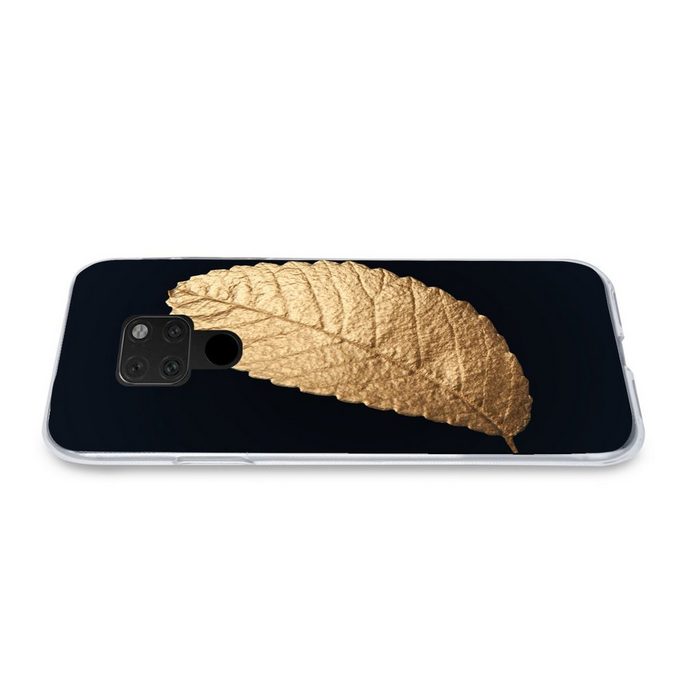 MuchoWow Handyhülle Gold - Blätter - Schwarz - Pflanzen - Luxus - Natur Phone Case Handyhülle Huawei Mate 20 Silikon Schutzhülle RV10999