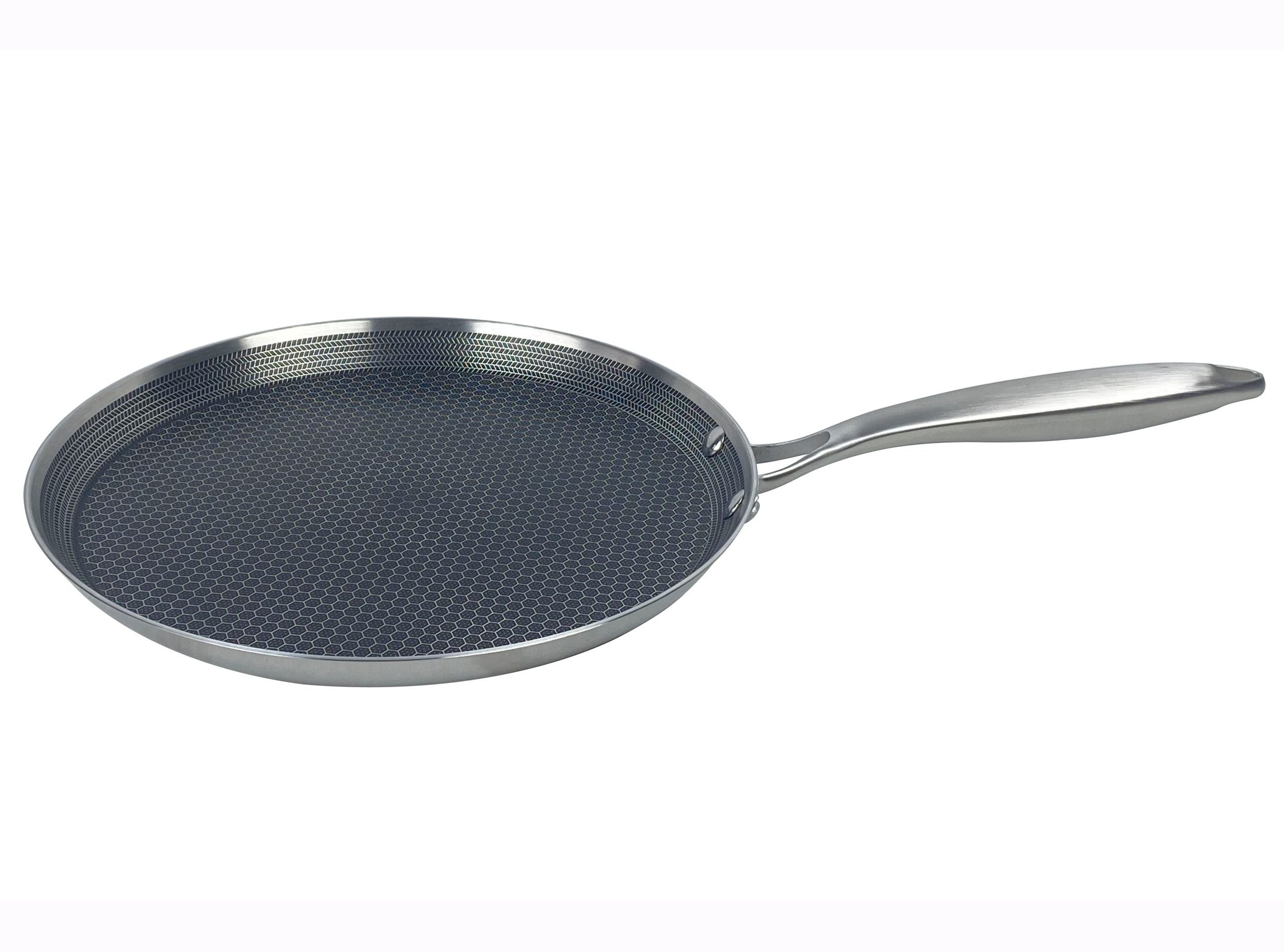 Cheffinger Pfannen-Set Crepespfanne Pfannkuchen Pancake Pfanne Ø28cm Induktion Cheffinger, Material: Edelstahl