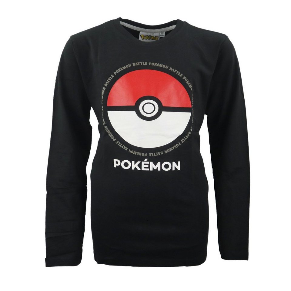 POKÉMON Langarmshirt Pokémon Pokéball Jungen langarm Shirt Gr. 164, 100 ...