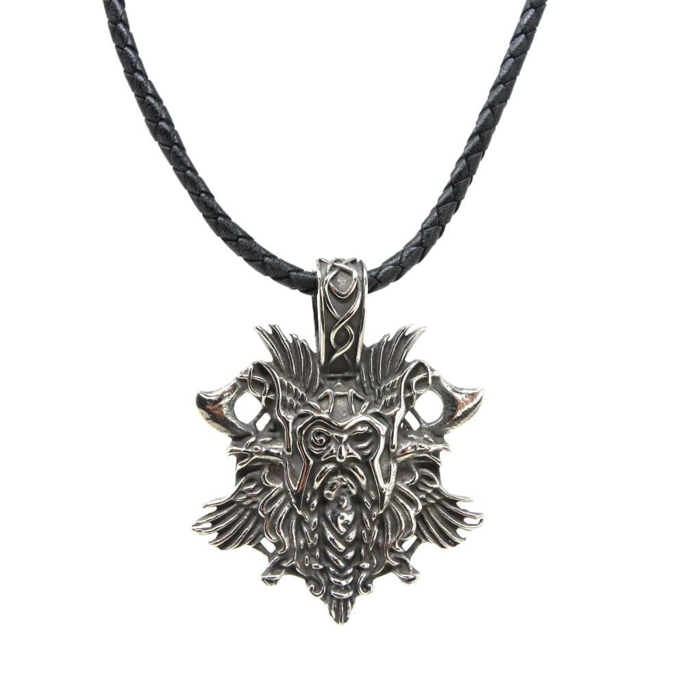 Kette mit Anhänger Lederkette Edelstahlkette 316L WIKINGER