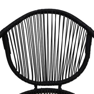 furnicato Gartenstuhl Gartenstühle 2 Stk. PVC Rattan Schwarz