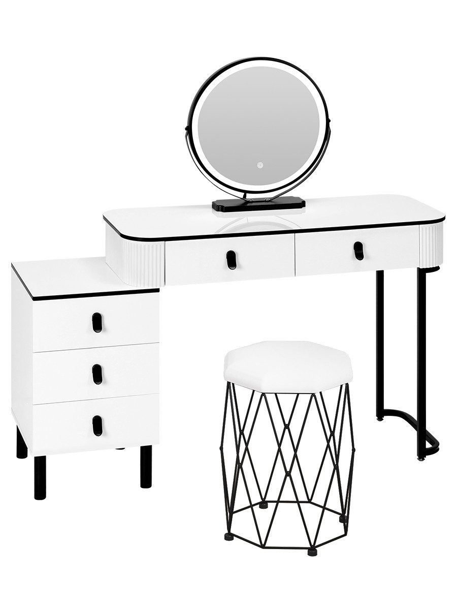 Woltu Schminktisch (1-St), mit Mobiler Spiegel, Hocker aus Samt, Flexible M günstig online kaufen