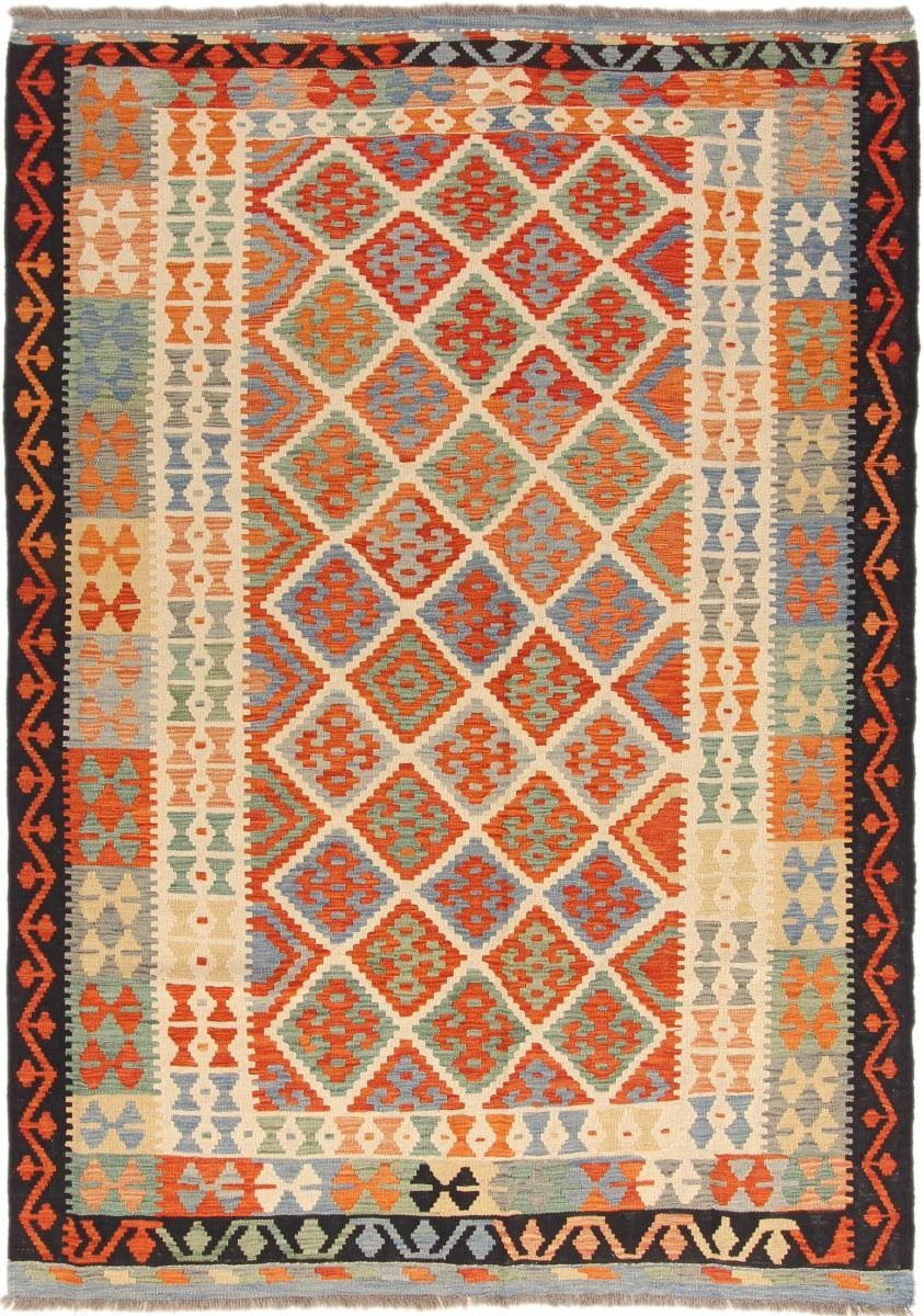 Orientteppich Kelim Afghan 175x247 Handgewebter Orientteppich, Nain Trading, rechteckig, Höhe: 3 mm