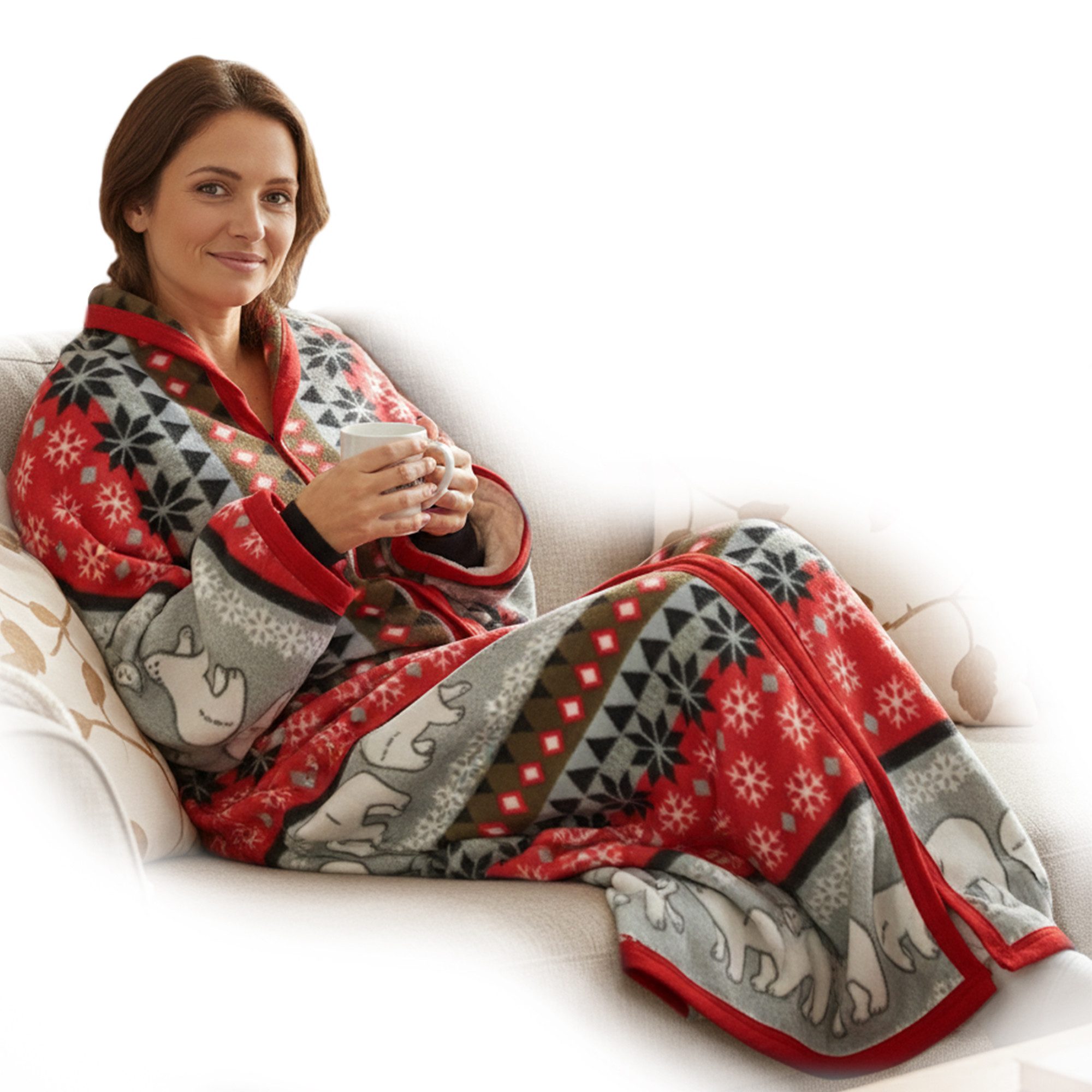 Wohndecke Ärmeldecke CozyBear - tragbare Flanell günstig online kaufen