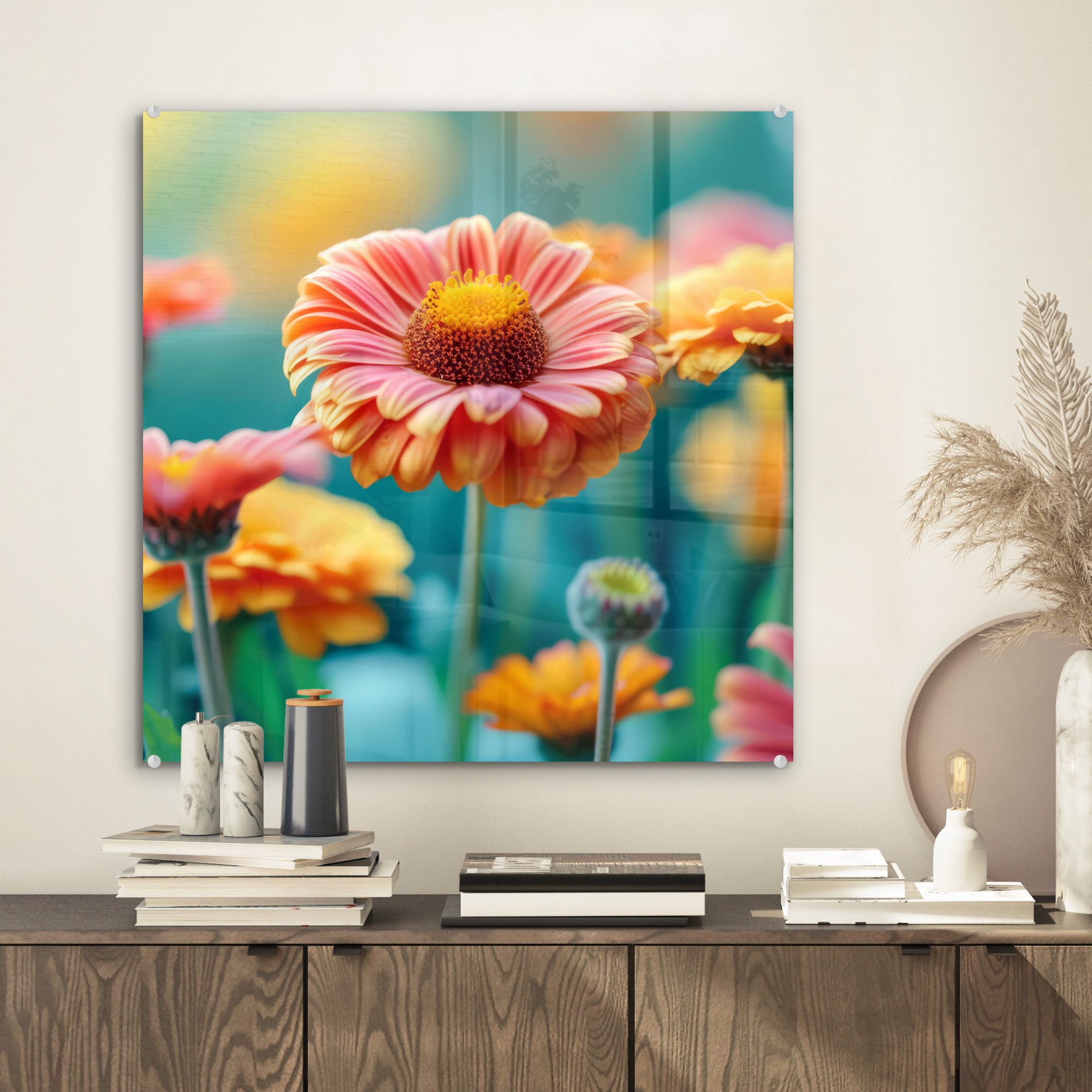 MuchoWow Acrylglasbild Blumen - Bunt - günstig online kaufen