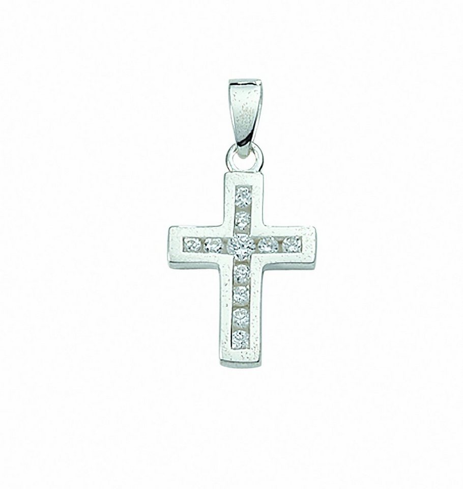 Adelia´s Kette mit Anhänger 925 Silber Kreuz Anhänger mit Zirkonia,  Schmuckset - Set mit Halskette