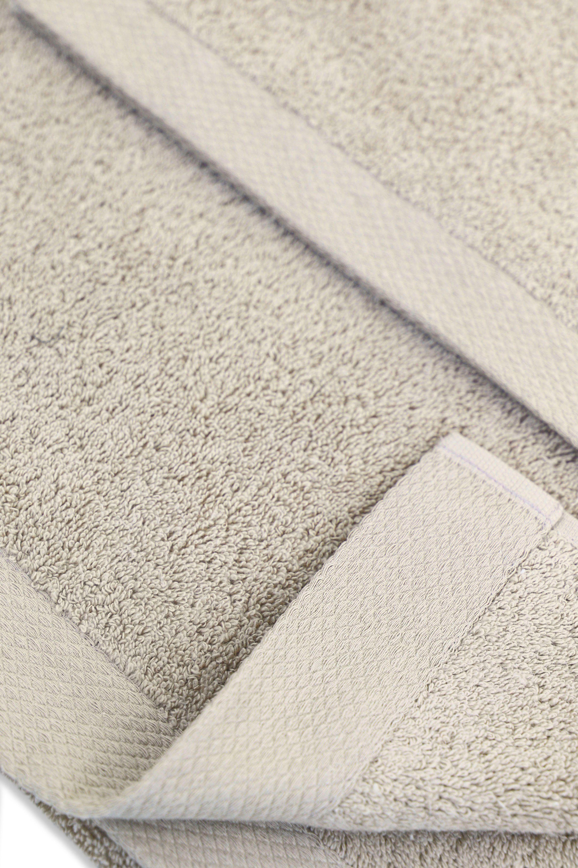 Leonique Handtuch flauschige Frottee, Handtuch, (3-tlg), Duschtuch, »Tailles« Premium Bio-Baumwolle Gästetuch sand aus 600gr/m² Hotel-Qualität, Set
