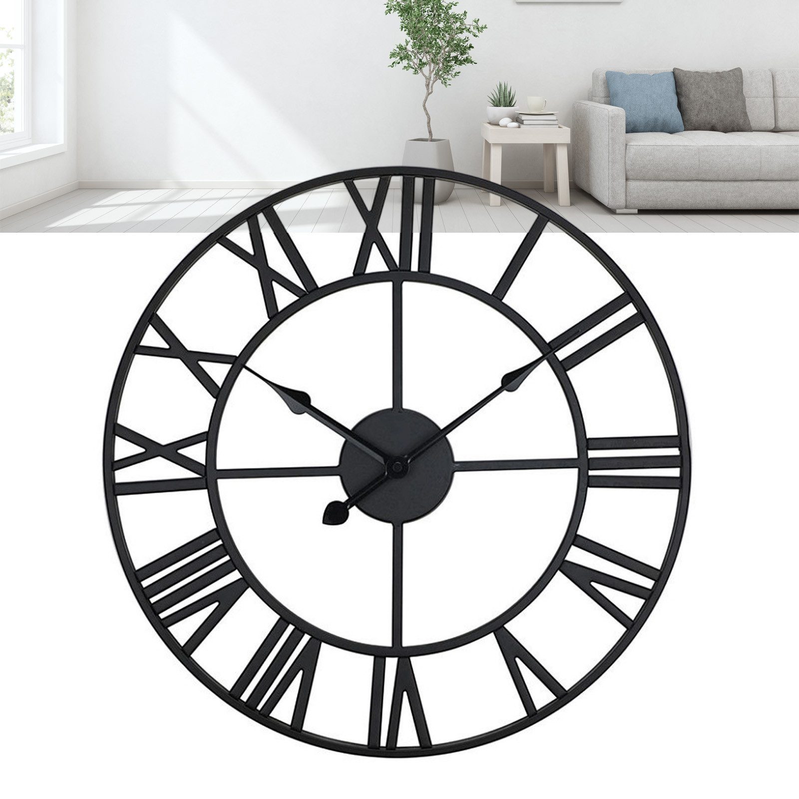 REDOM Wanduhr Lautlos Uhr Dekouhr Große Wanduhr Wohnzimmer Uhr 50 cm Metall günstig online kaufen