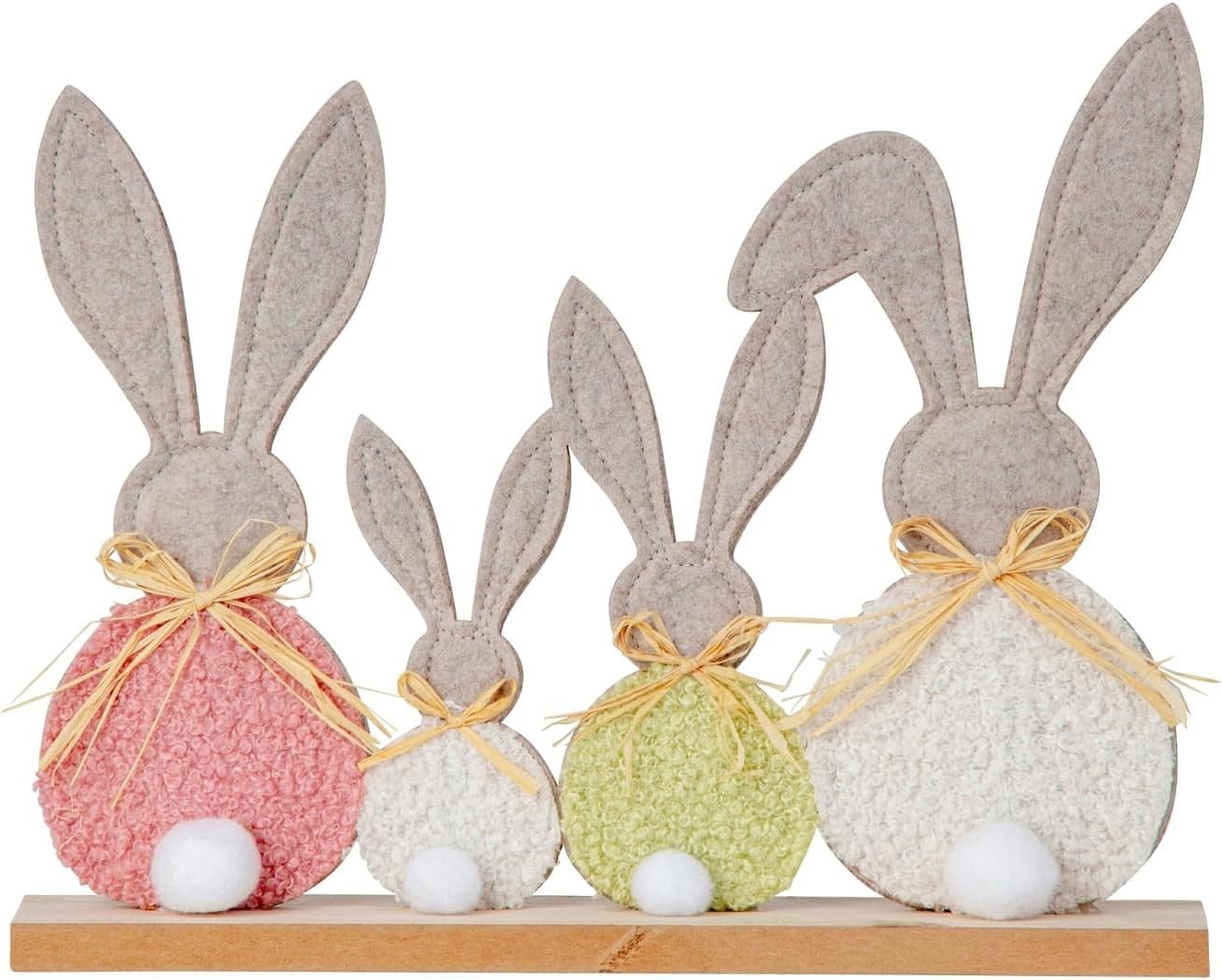 LB H&F Lilienburg Osterfigur Deko Ostern Frühling Frühjahr Tisch Dekoration Osterdeko (Figur Skulptur Wohnzimmer Eingang Eingangstüre Tischdekoration Kanninchen Shabby Vintage Hygge niedlich süß groß xl edel Design Frühlingsdeko Fensterbrett 2026 Liebe Familie Family Kaninchen modern Osterschmuck bunt Häschen Geschenk Mutter, Frühjahrsdeko zum hinstellen aufstellen kaufen Objekt), Tischdeko Tischschmuck Fenster Frühling Frühjahr Geschenk Idee Paar innen Tierfigur, Filz Filzhase Filzdeko Filzfigur bunt groß XL Osterhase), Dekofigur Hase 4er GRUPPE OSTERHASEN FILZ Osterfigur Hasenfigur