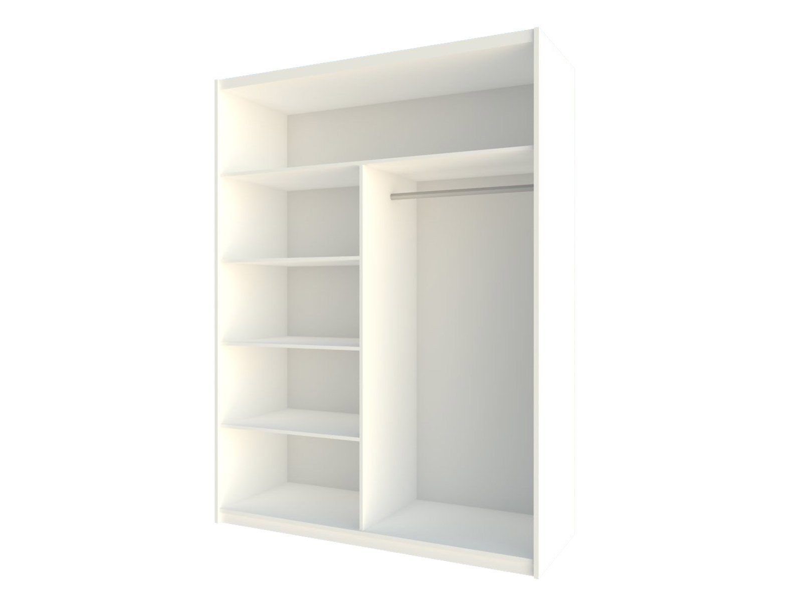 MIRJAN24 Kleiderschrank Paris (mit Schiebetüren) mit Frontspiegel und Kleiderstange, 2-türig, 160/203 cm
