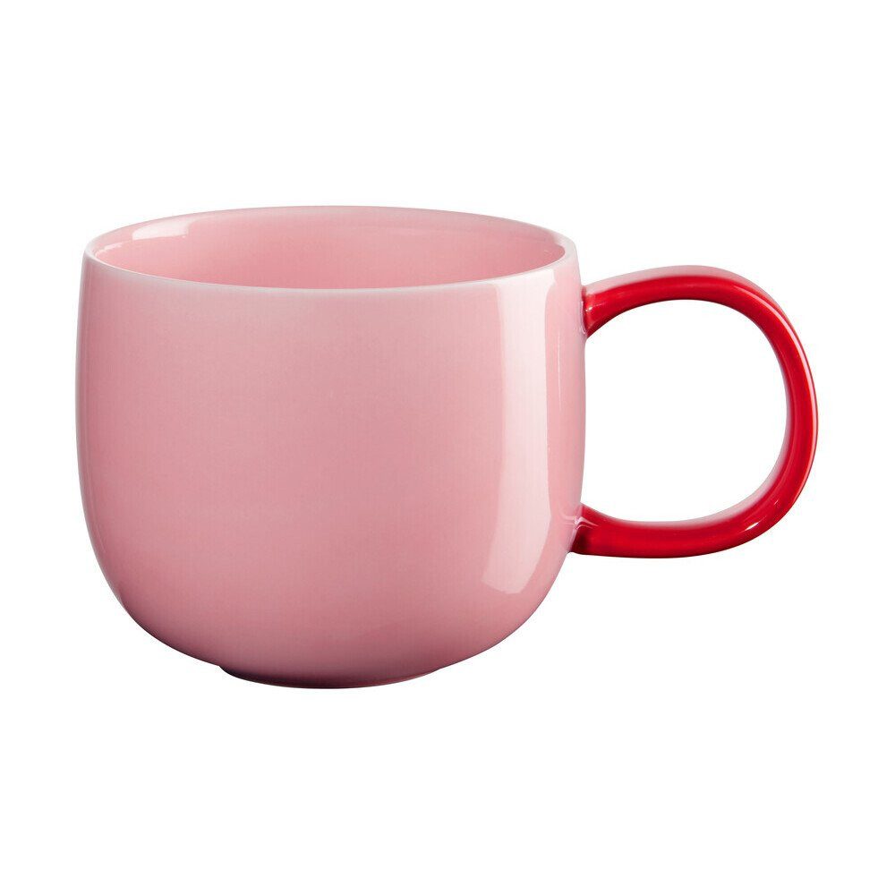 ASA SELECTION Becher Henkelbecher 0,4 l Joy Strawberry, 1-tlg., Porzellan, Henkelbecher, Ø10cm, Porzellan, mehrfarbig