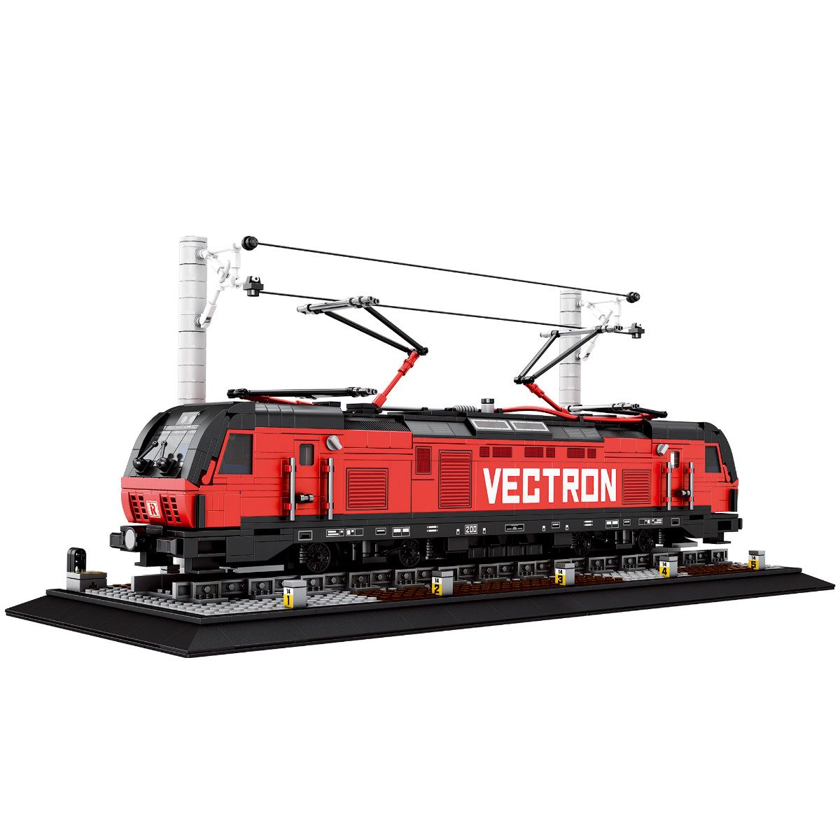Reobrix 66019A Spielbausteine, (1889 St), Großformatige Elektrolokomotive mit Basis
