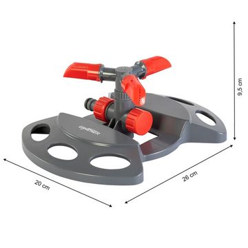 Grafner Bewässerungssystem Rasensprenger Kreis- und Sektorenregner RS10823, Einstellbare Reichweite für Flächen bis zu 80 m²