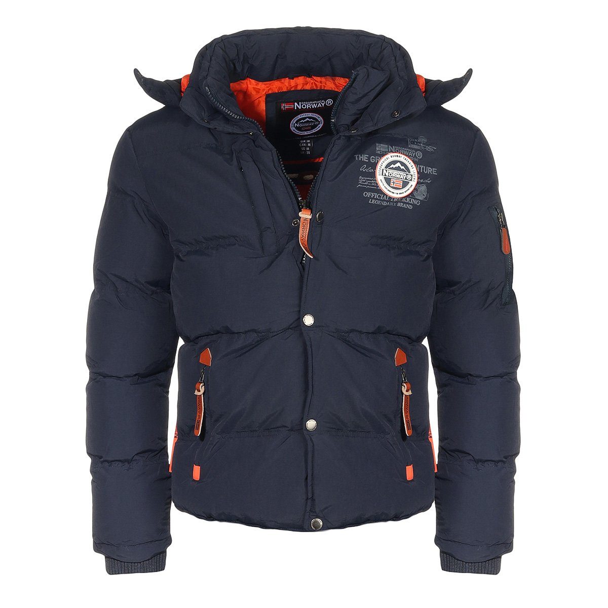 Geographical Norway Winterjacke G-Valon & G-Vance by leyoley mit abnehmbarer Kapuze, mit Stehkragen Windbrecher