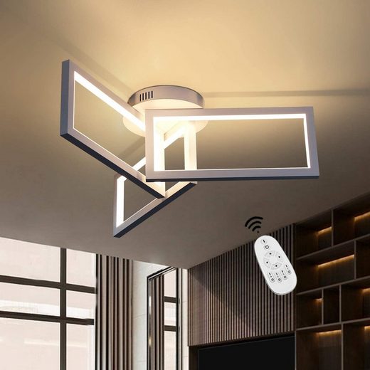 ZMH LED Deckenleuchte »Deckenlampe Dimmbar Modern Weiße 70w Quadrat-Design aus Metall und