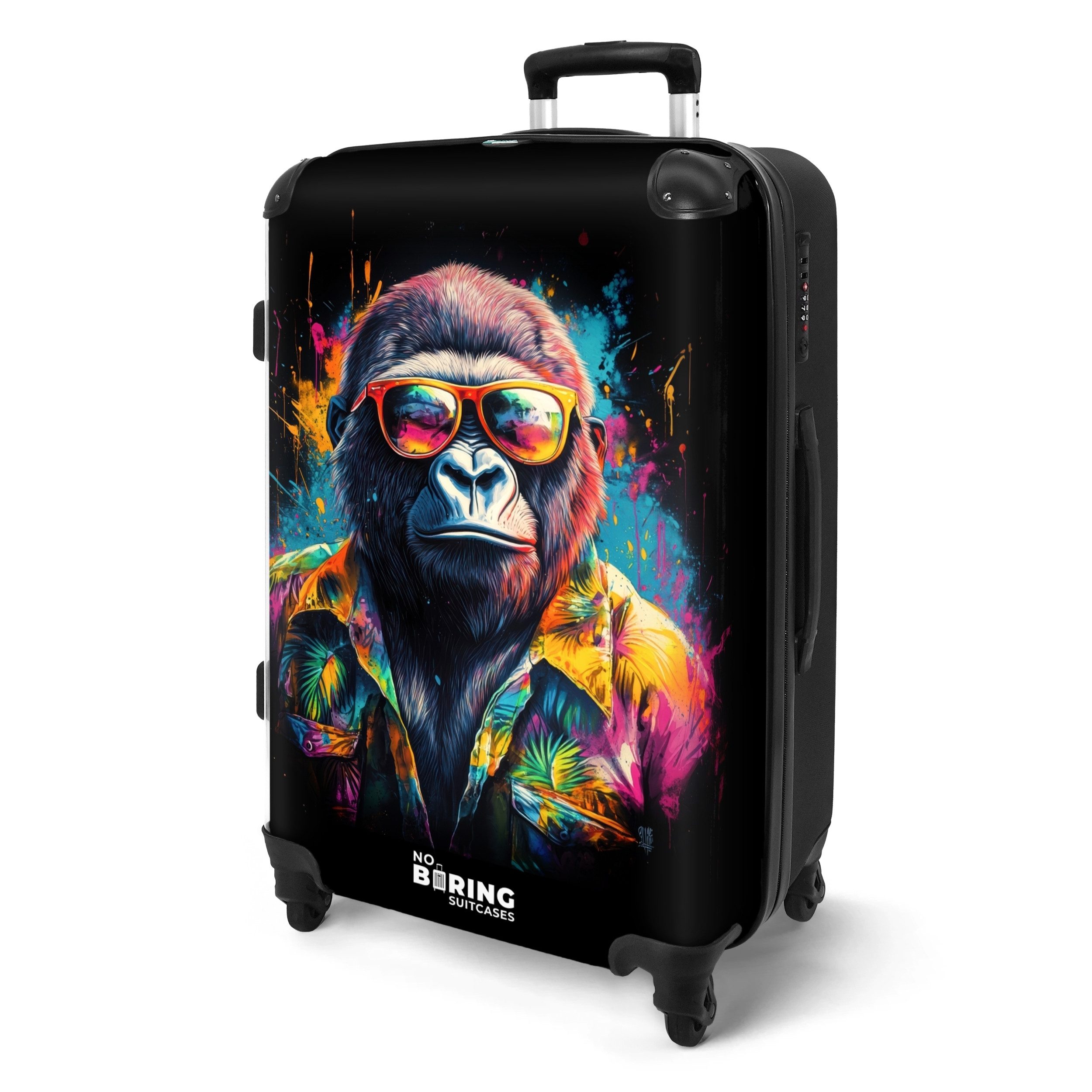 NoBoringSuitcases.com© Hartschalen-Trolley Gorilla mit Hawaii-Bluse 67 günstig online kaufen