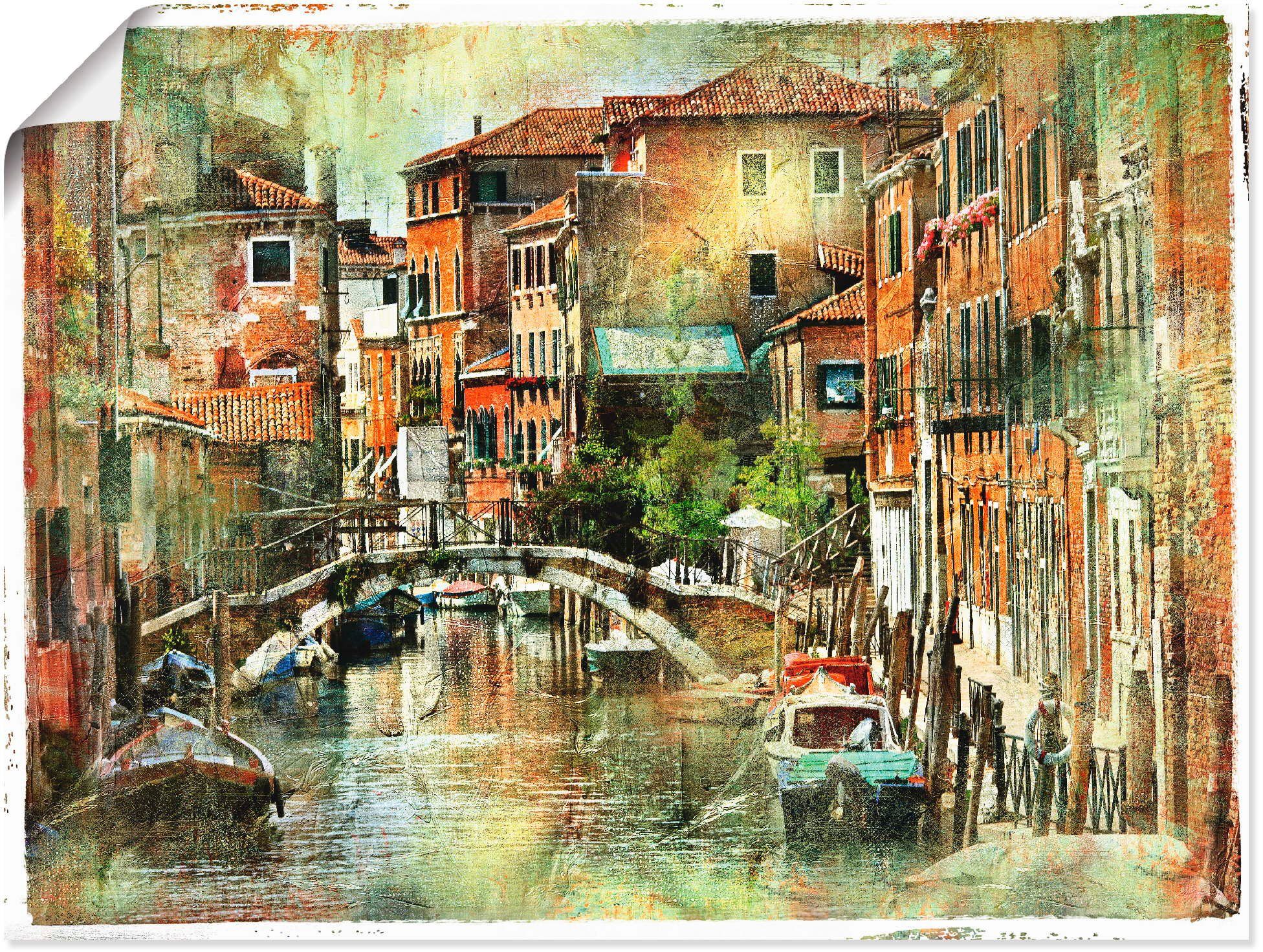 Artland Wandbild Kanal in Venedig, Italien (1 St), als Alubild, Leinwandbild, Wandaufkleber oder Poster in versch. Größen