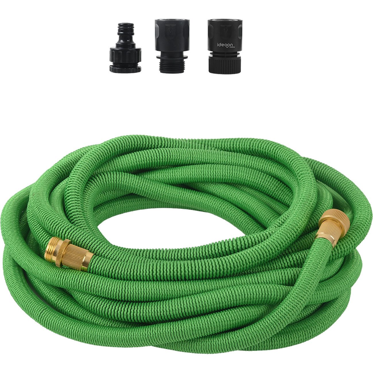 shop'n smile ideoon Gartenschlauch Flexibler Gartenschlauch 5&10m UV-beständig & 3-fache Ausdehnung, Extreme Haltbarkeit mit über 1.000 Dehnzyklen dank reißfestem Polyester-Mantel, Länge: 5 bis 15 m/Länge: 10 bis 30 m (Modular erweiterbar bis zu 100m)