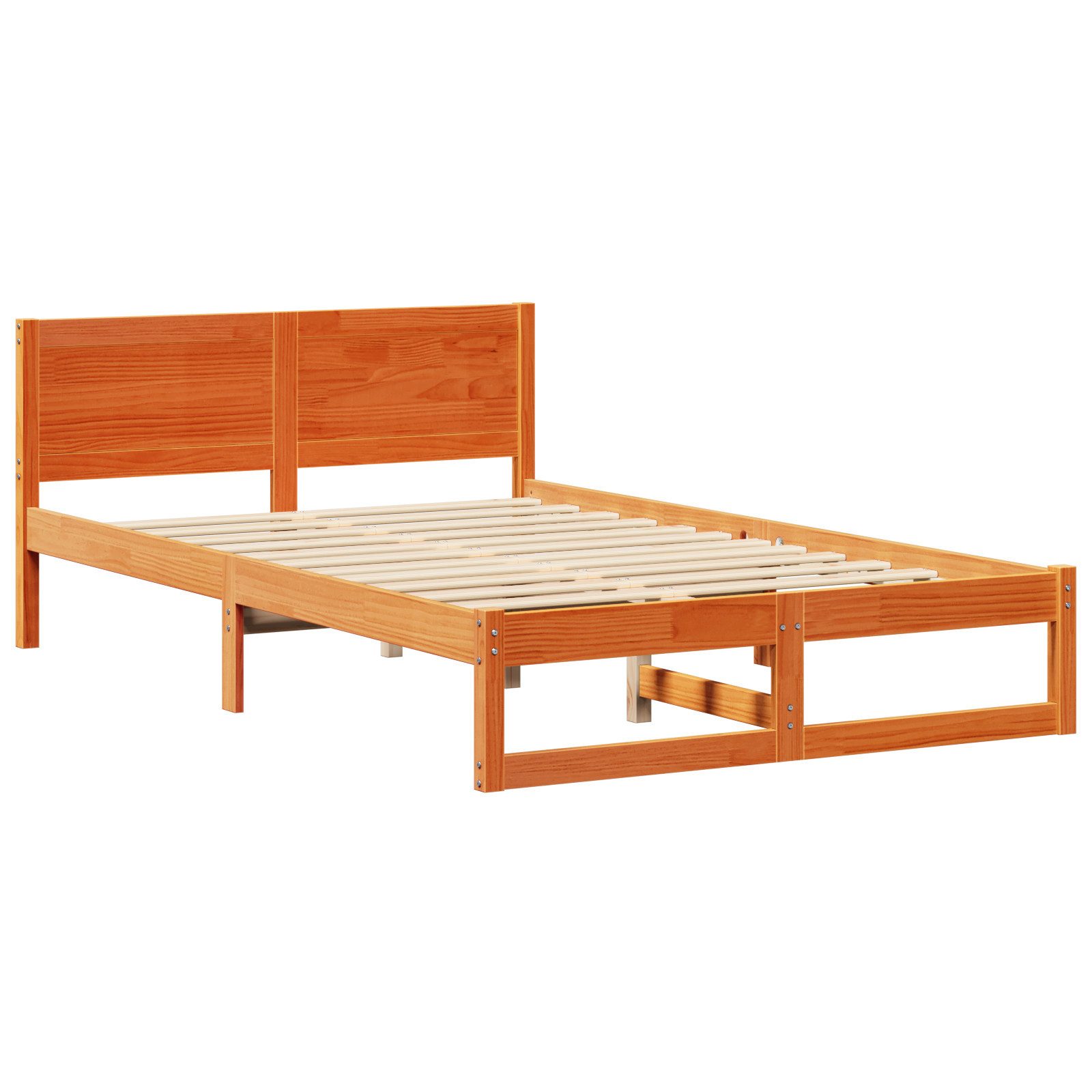 vidaXL Bett Bettgestell Gewachst Braun Massivholz günstig online kaufen