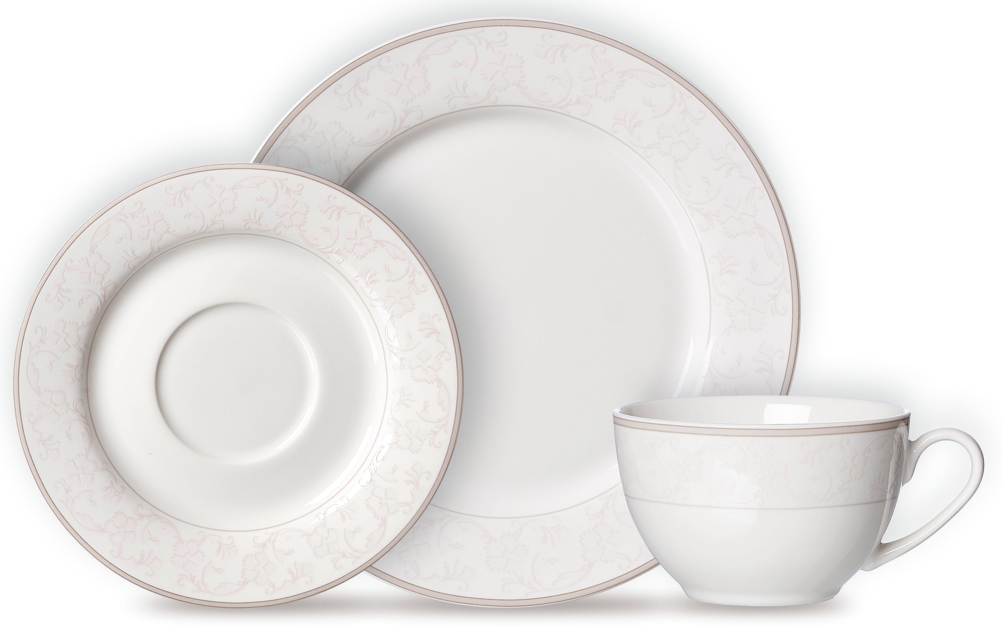 Ritzenhoff & Breker Kaffeeservice Geschirr-Set, Service ISABELLA (18-tlg), 6 Personen, Porzellan, extravagantes Design, 18 Teile, für 6 Personen