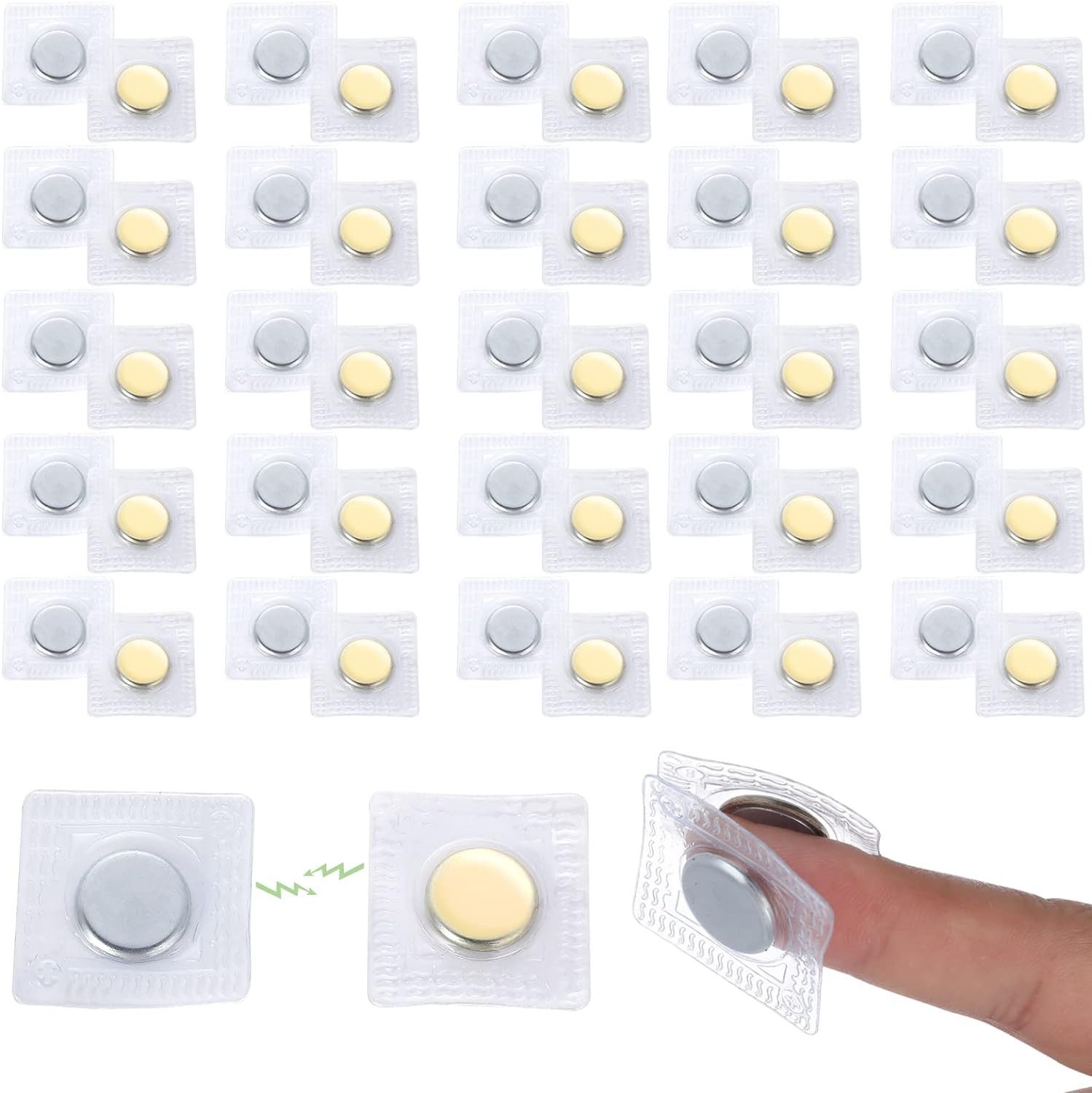 FELIXLEO Magnet Magnete zum Einnähen,20 Paar Unsichtbare Magnetknöpfe,Hidden Sew Knopf (20-St)