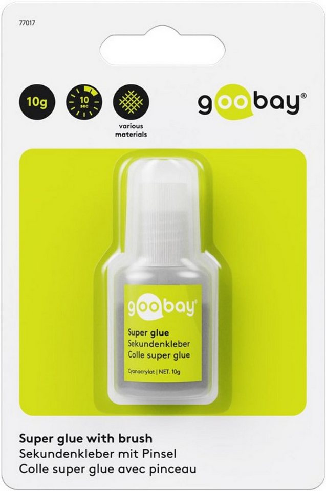 Thumbnail - Goobay Klebeband Sekundenkleber - 10g Flasche mit Pinsel