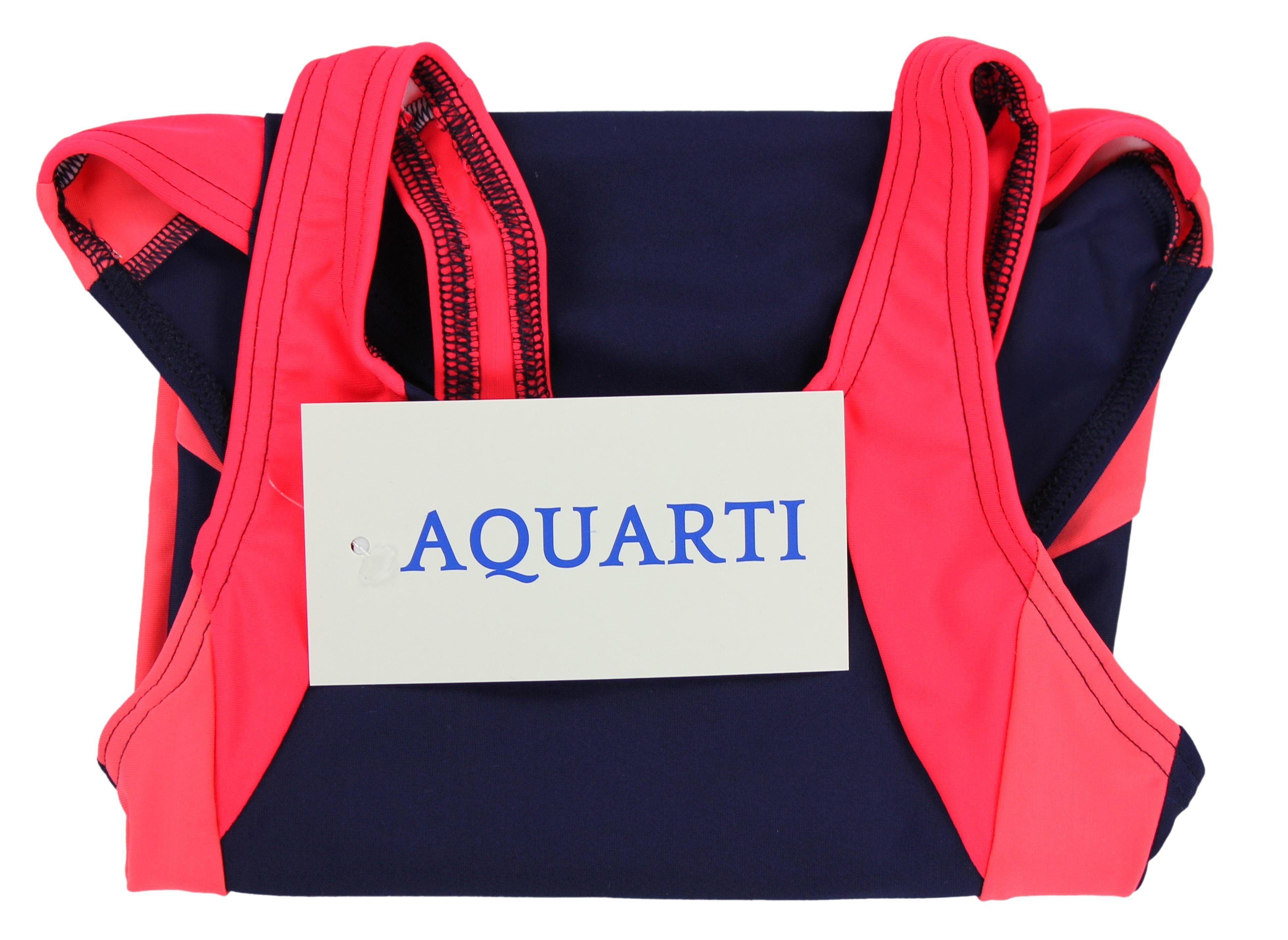 Aquarti Badeanzug Mädchen Rot Aquarti Dunkelblau / / Badeanzug Ringerrücken mit Koralle