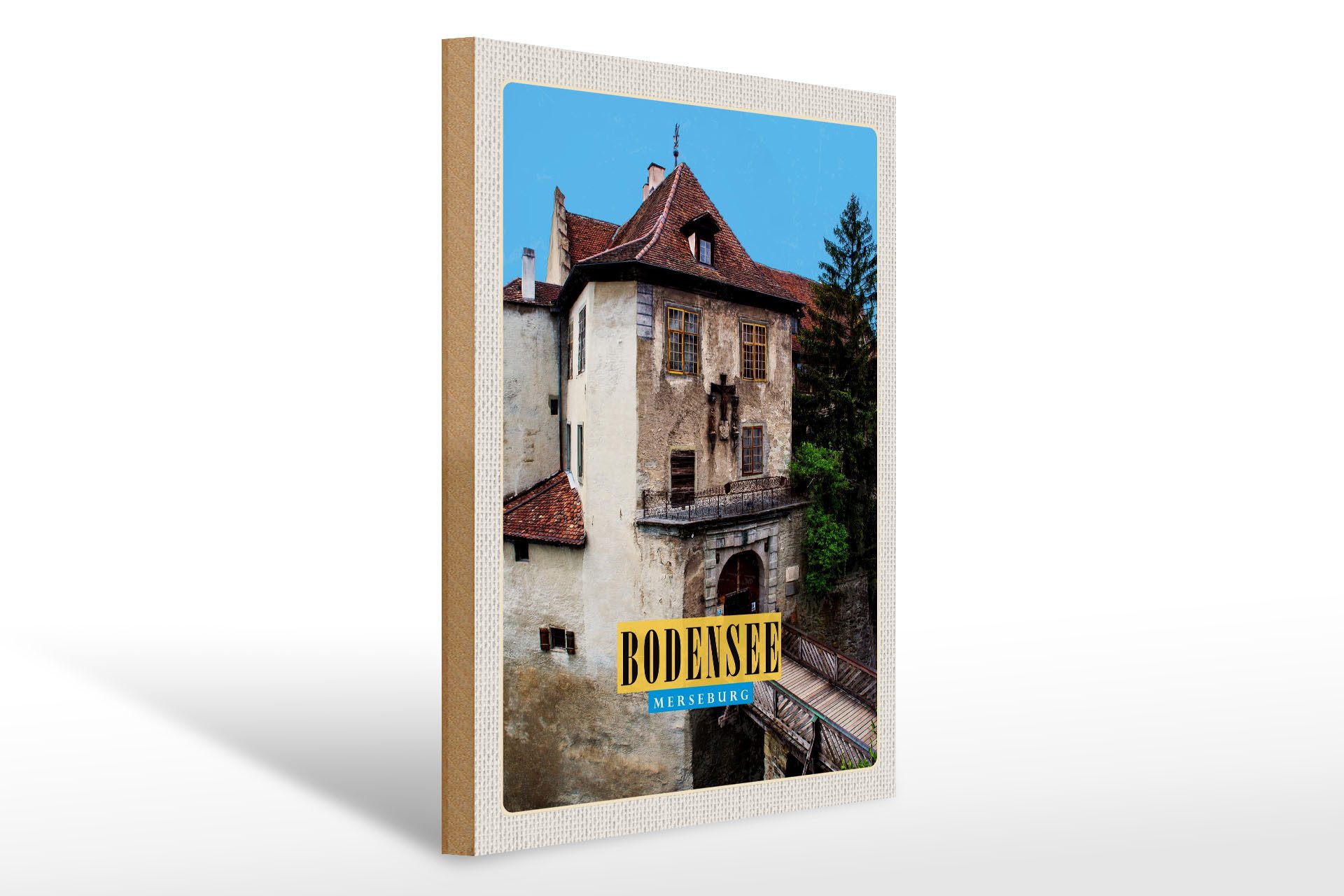 Holzbild Reise 30x40cm Bodensee Deutschland Merseburg