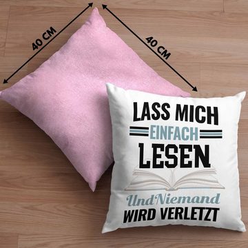 Trendation Dekokissen Trendation - Lesen Kissen Geschenk Leseratte Lustige Geschenkidee Bücher Leser Dekokissen mit Füllung 40x40