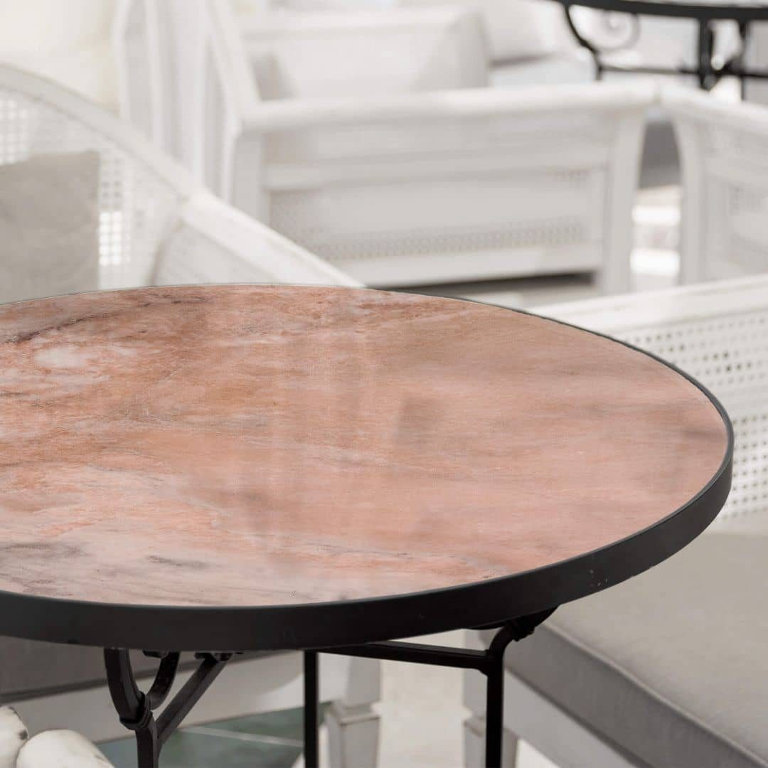 K&L Wall Art Esstischplatte Glas Tischplatte Vintage Marmor Rosa Steinoptik Glastisch Wohnzimmer