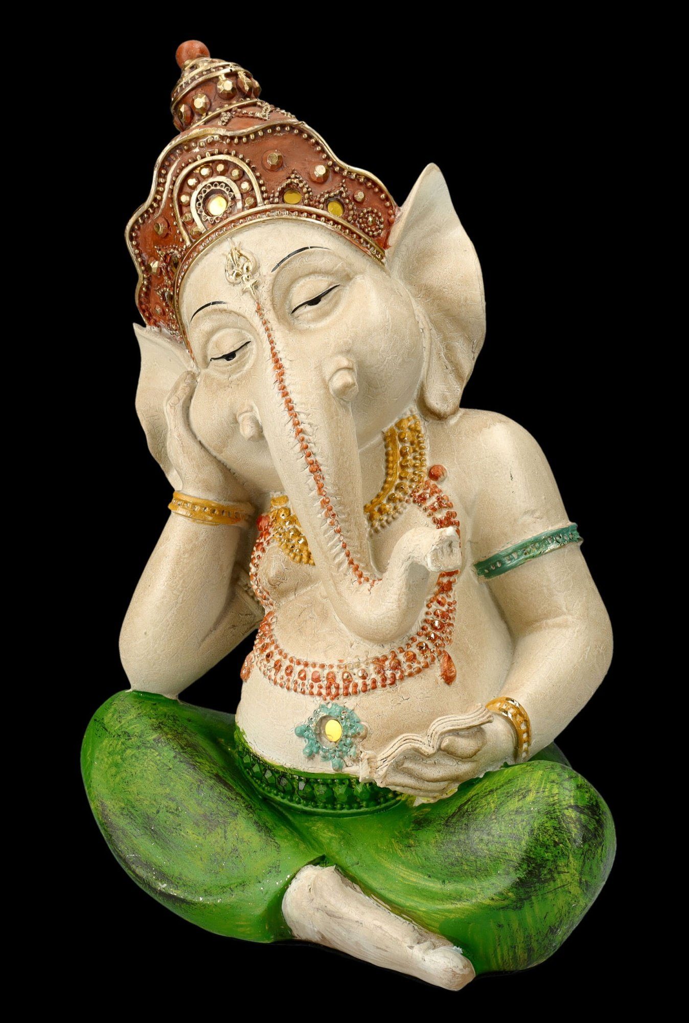 Figuren Shop GmbH Dekofigur Ganesha Figur handbemalt - Dösend - Götterfigur Dekoration Hindu Gott