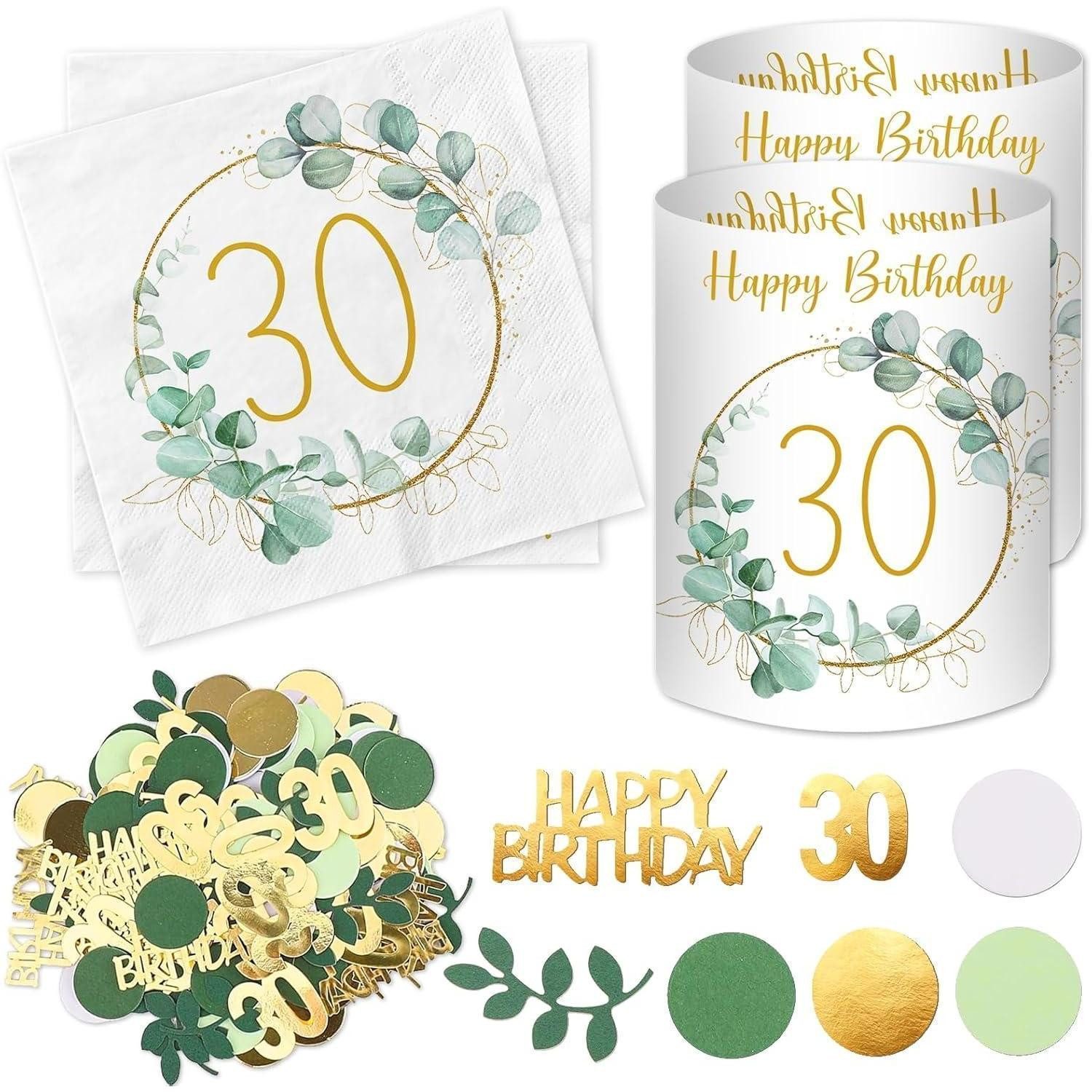 LuxusKollektion Tischläufer 30 Geburtstag Deko Set