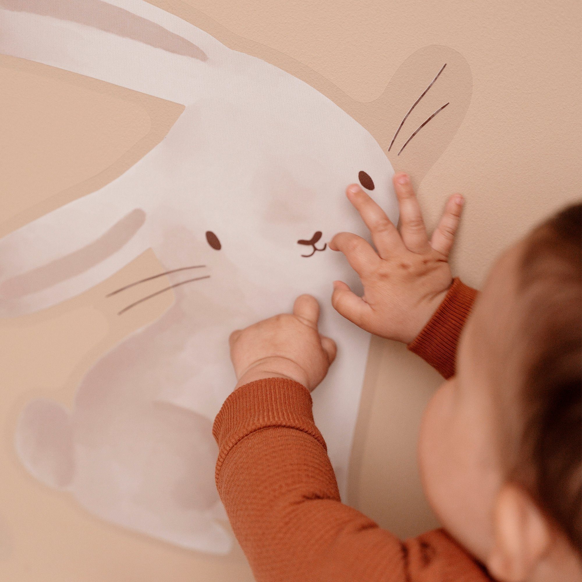 LITTLE DUTCH Wandsticker Baby Bunny (Set), Little Dutch - Luxus-Wandaufkleber - Baby Bunny - Braun/Weiß - 30x52cm