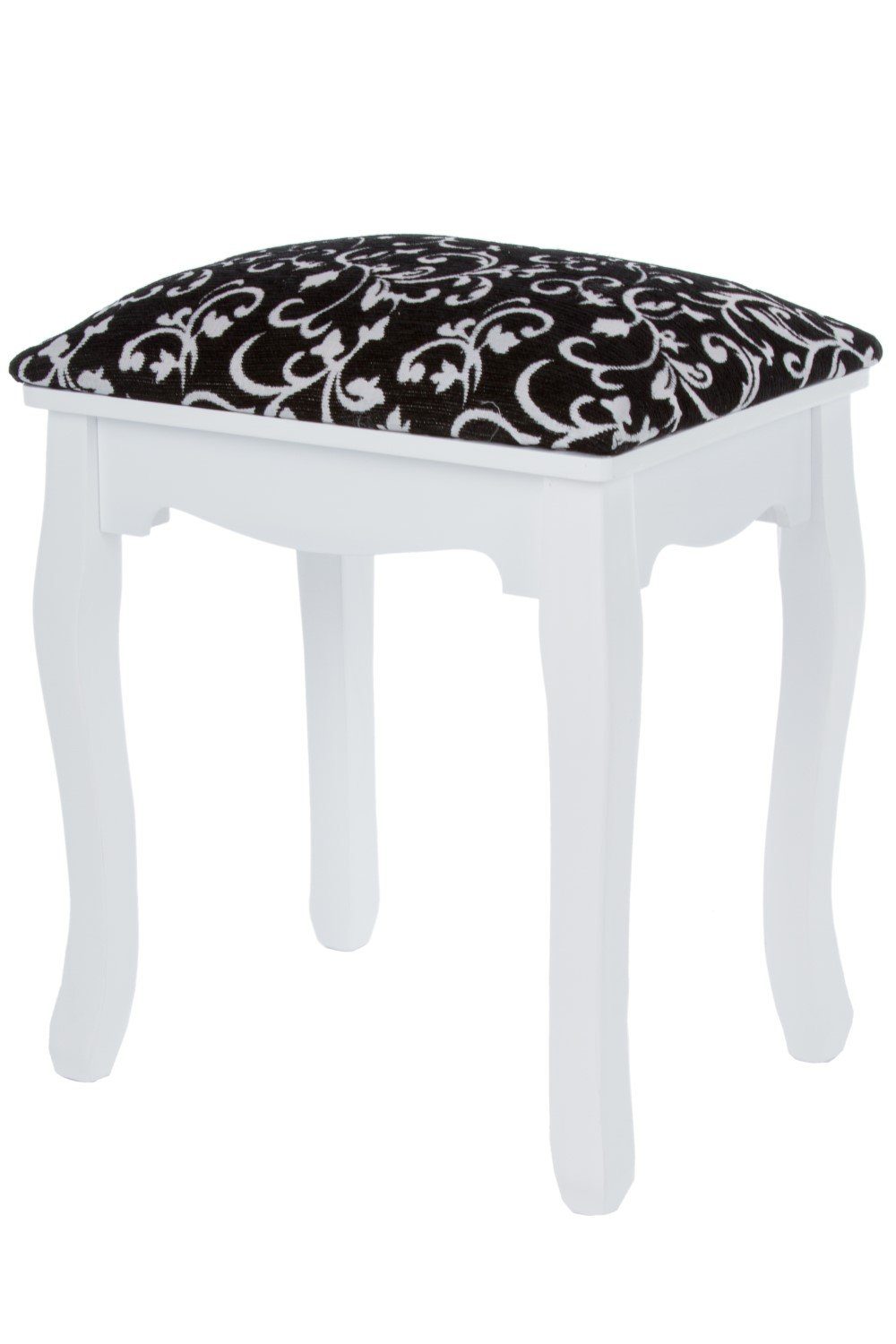 elbmöbel Sitzhocker Hocker Schemel weiß schwarz aus Holz, Sitzhocker: 38x45x28 cm polster floral Schwarz. € 79,90