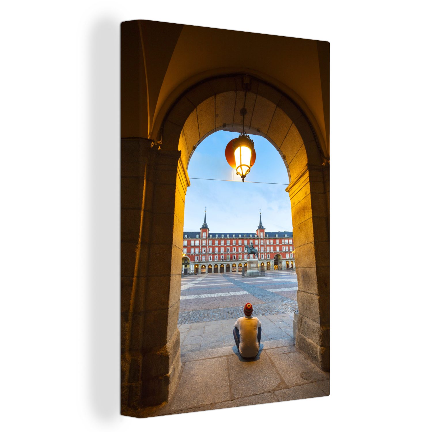 OneMillionCanvasses® Leinwandbild Gateway - Madrid - Spanien, (1 St), Leinwandbild fertig bespannt inkl. Zackenaufhänger, Gemälde, 20x30 cm | Leinwandbilder
