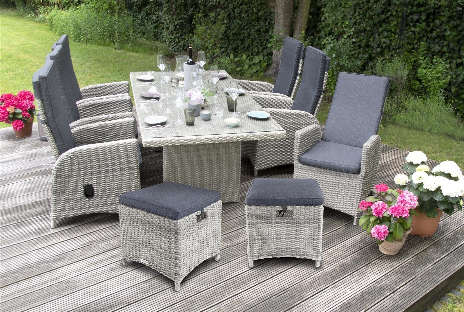 Green Spirit Loungeset »Dining Lounge Rho XXL«, (Set, 9tlg., Essgruppe