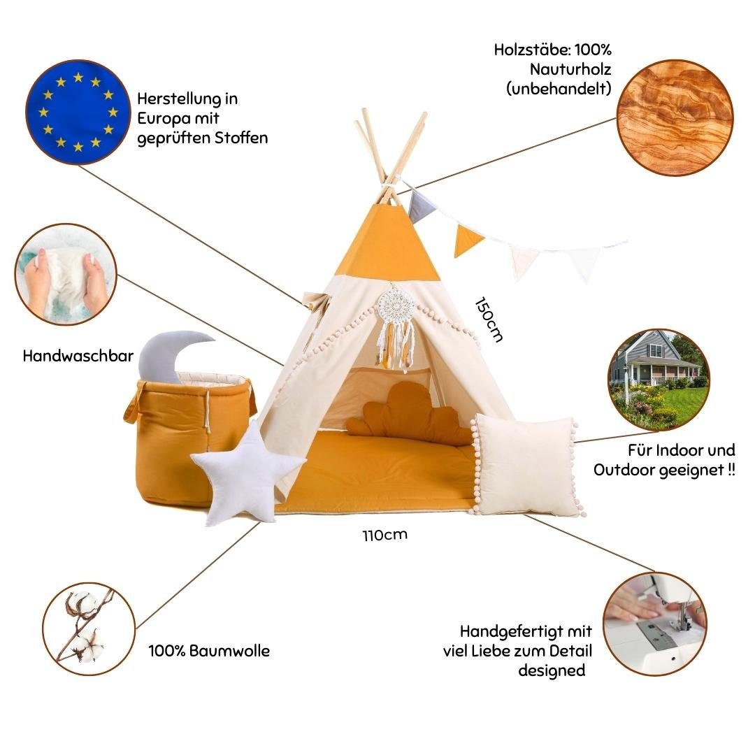Rainbow Kids Tipi-Zelt Honigland, Personen: 2 günstig online kaufen
