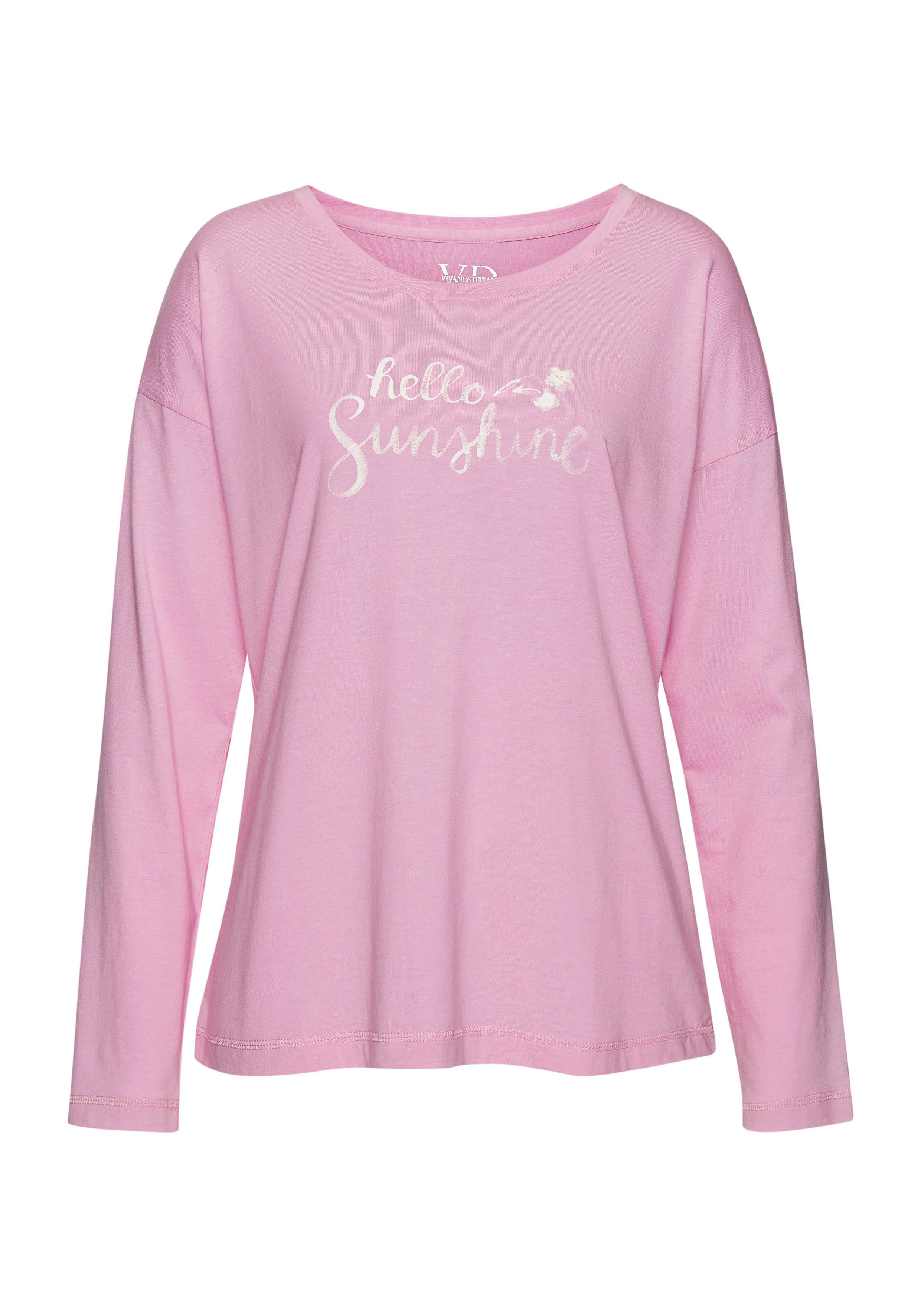Vivance Dreams Pyjamaoberteil mit Frontdruck günstig online kaufen