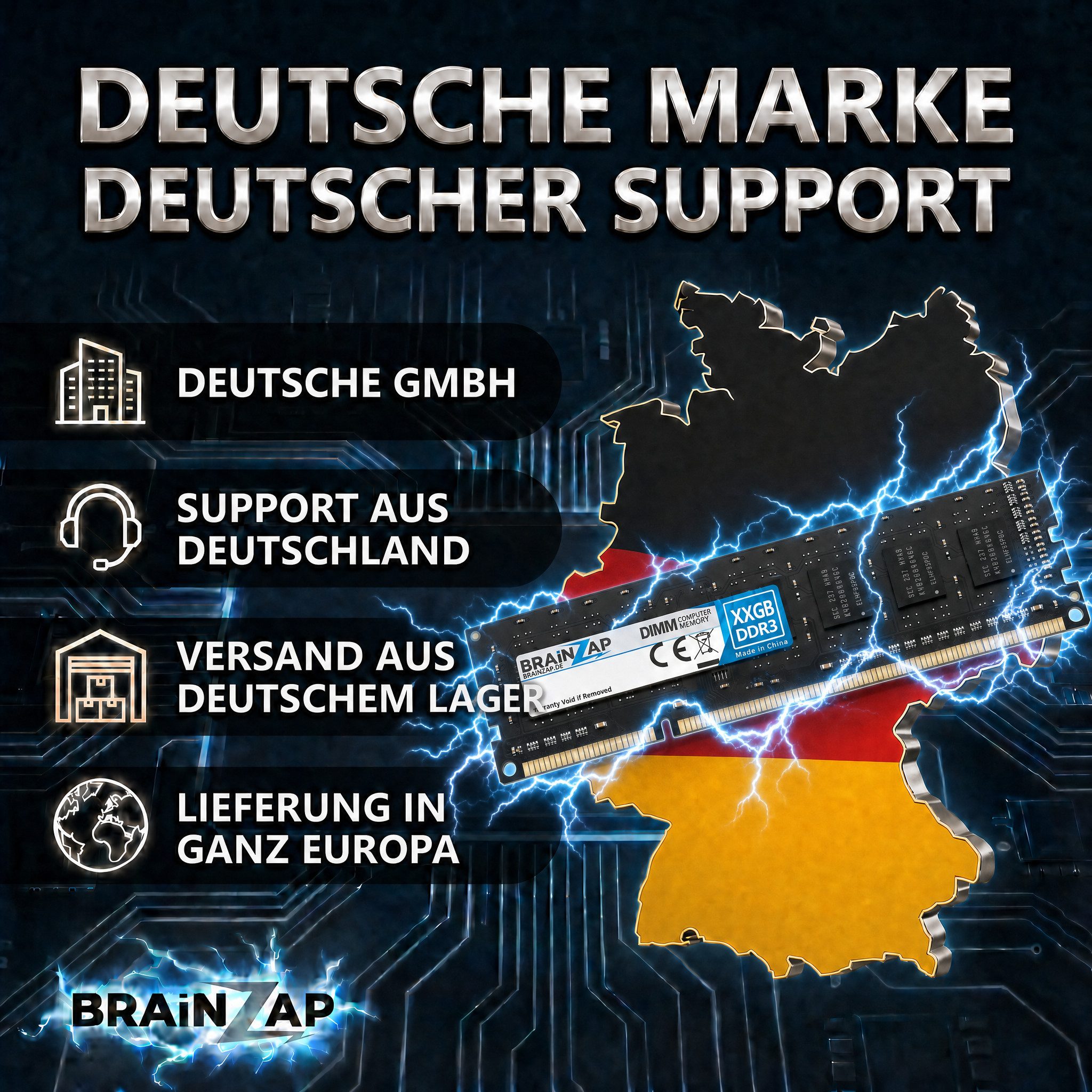 BRAINZAP 4GB RAM PC3L-12800U-11 DIMM PC-Arbeitsspeicher (1600 MHz, CL11, 1Rx8, Non-ECC, Unbuffered, Desktop-PCs - Intel und)