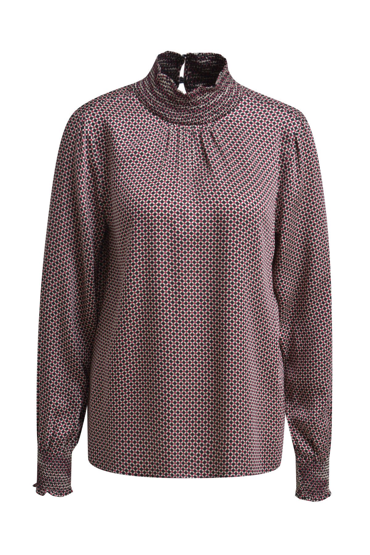 Milano Italy Blusentop BLOUSE W/ GATHERED STAND UP COLLAR